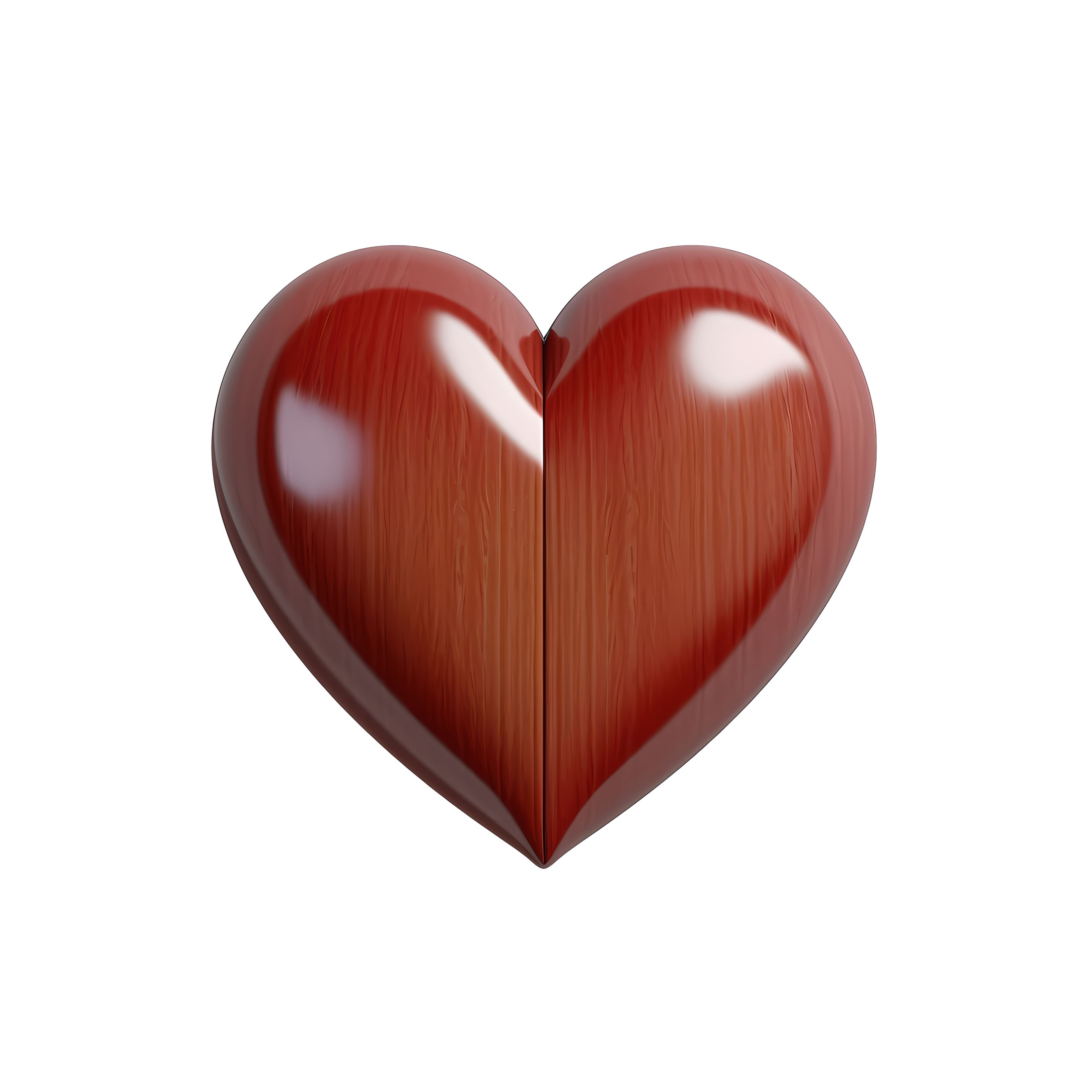 Red heart-shaped plastic pendant illustration