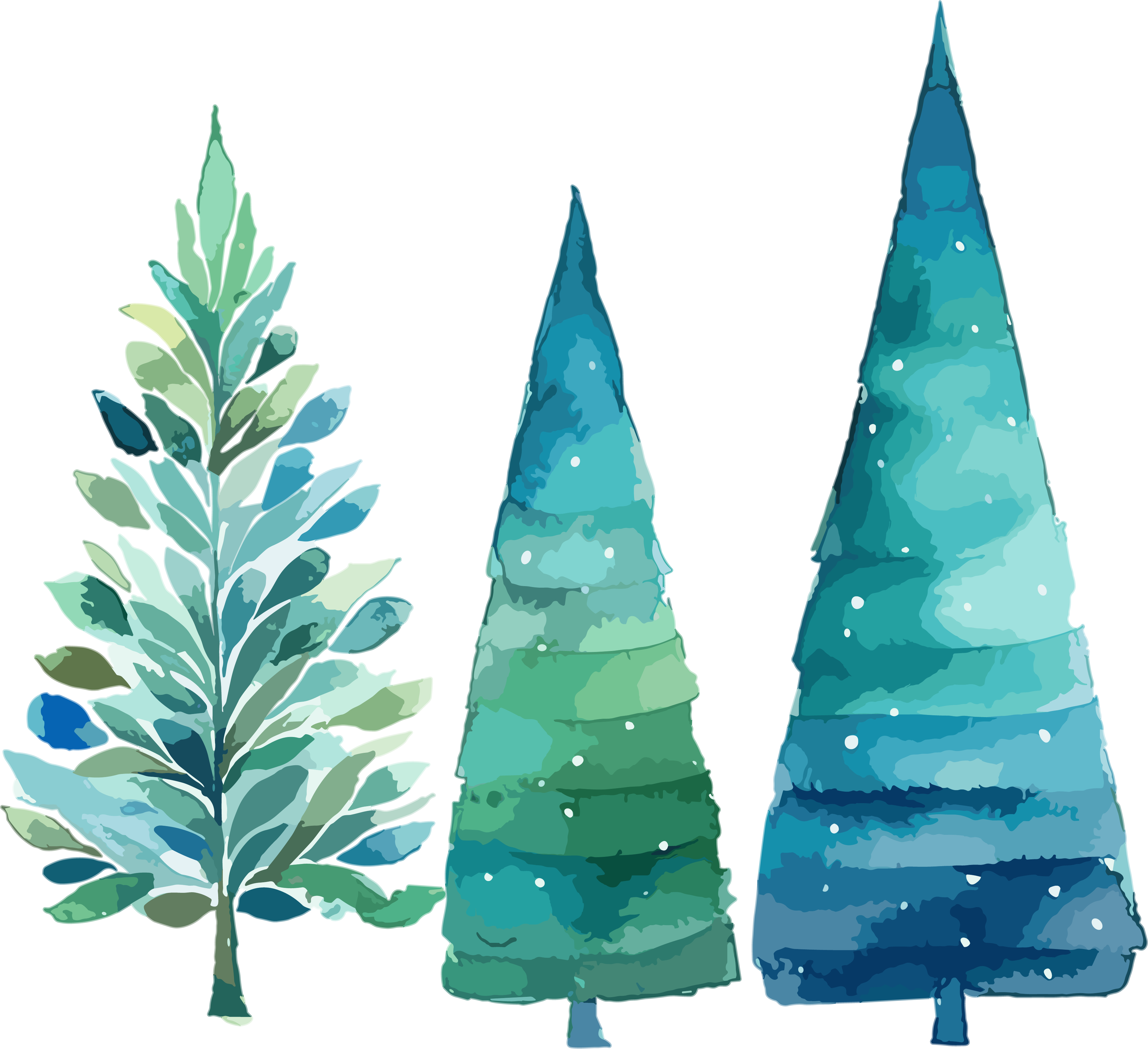 Three Christmas Tree PNGs