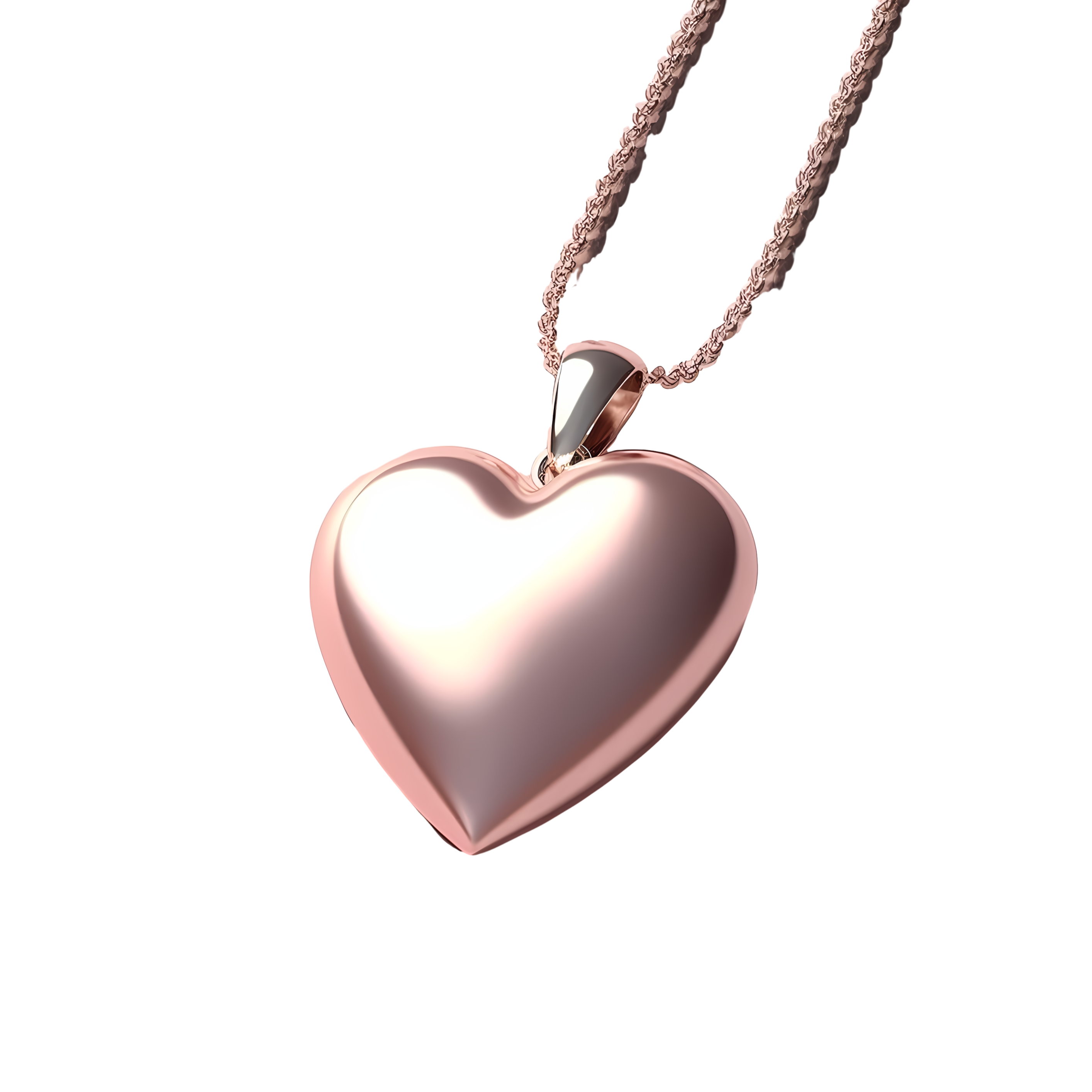 Realistic Metal Heart-Shaped Pendant Necklace Element