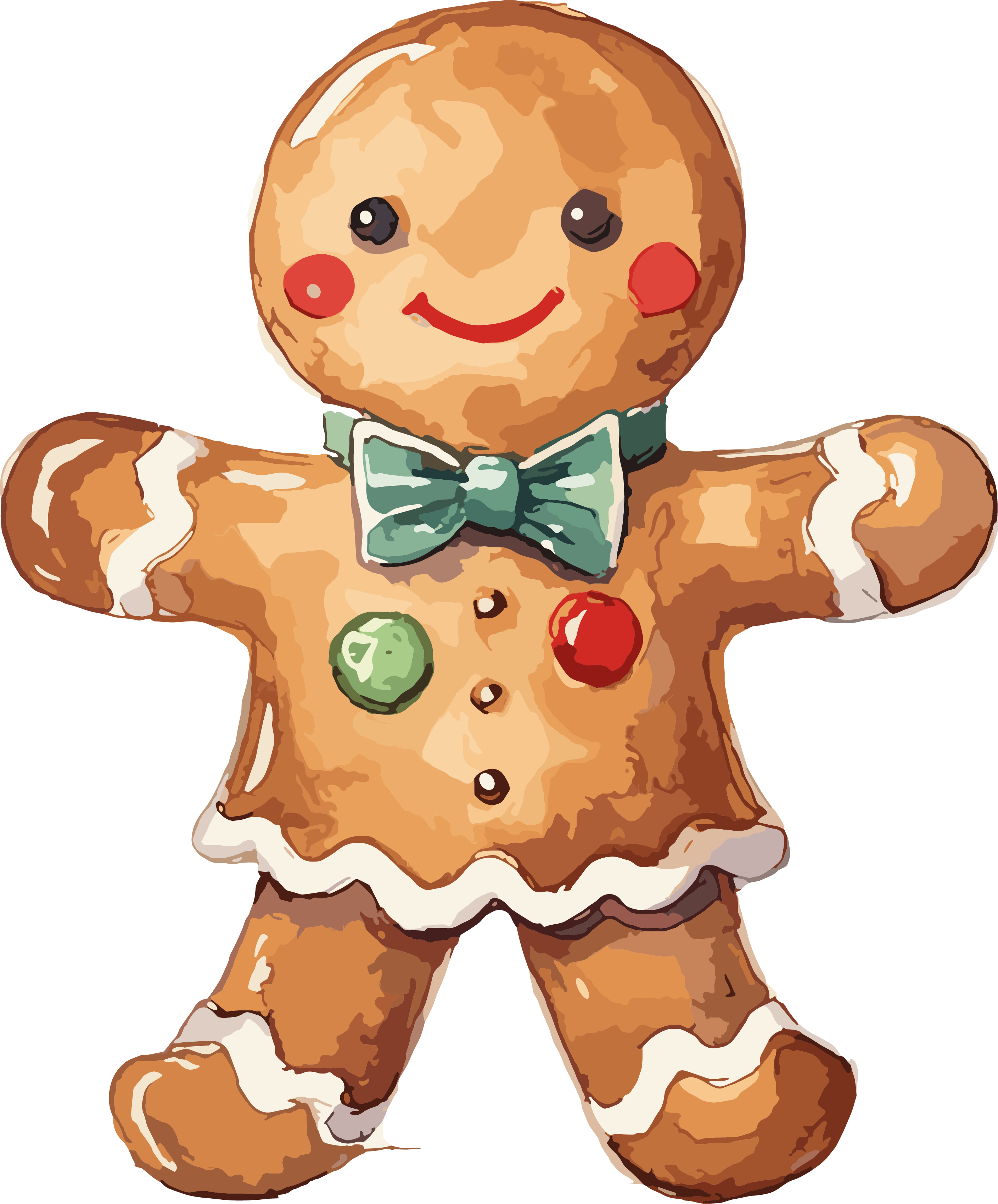 Whispering Gingerbread Pattern Christmas Illustration