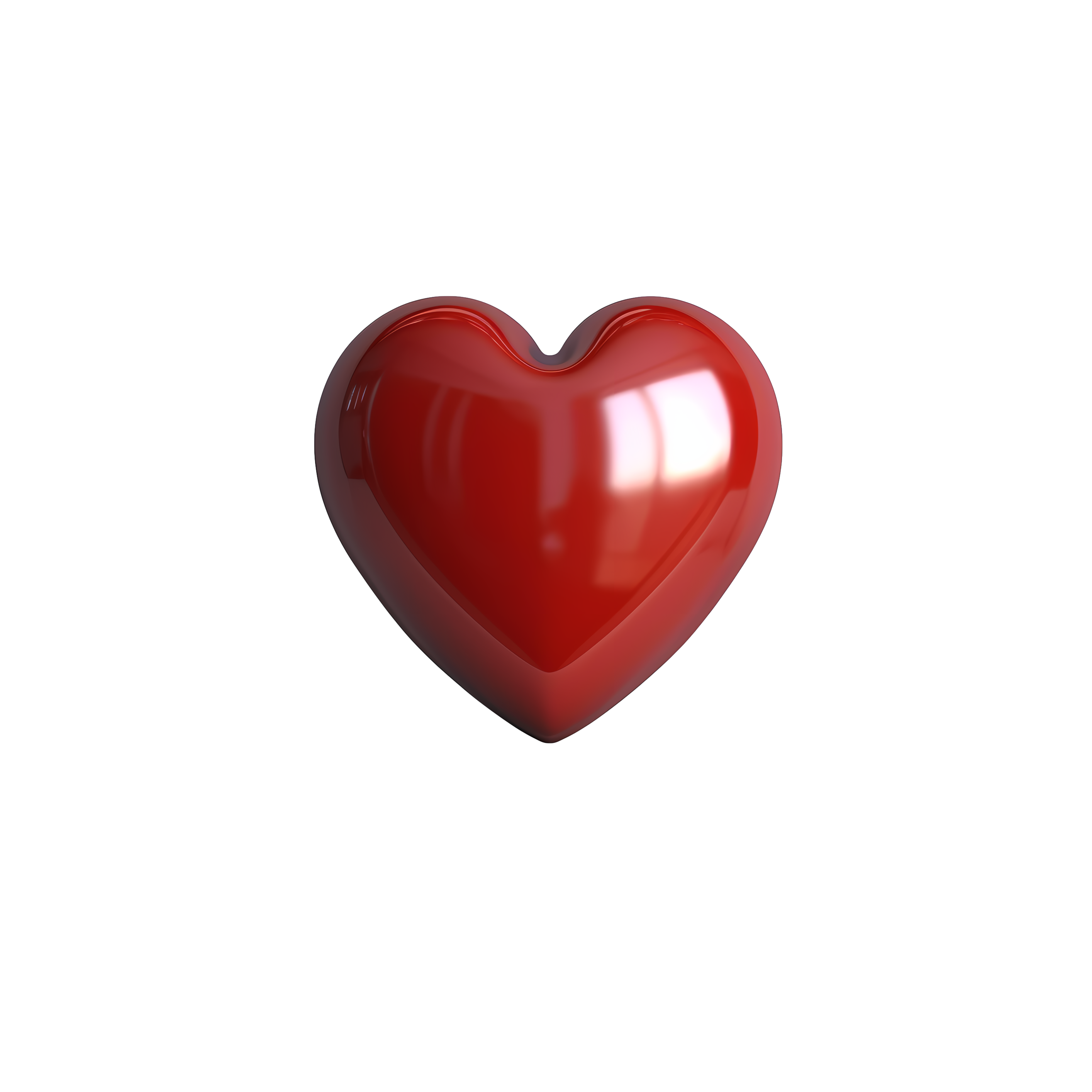 3D red heart-shaped plastic item