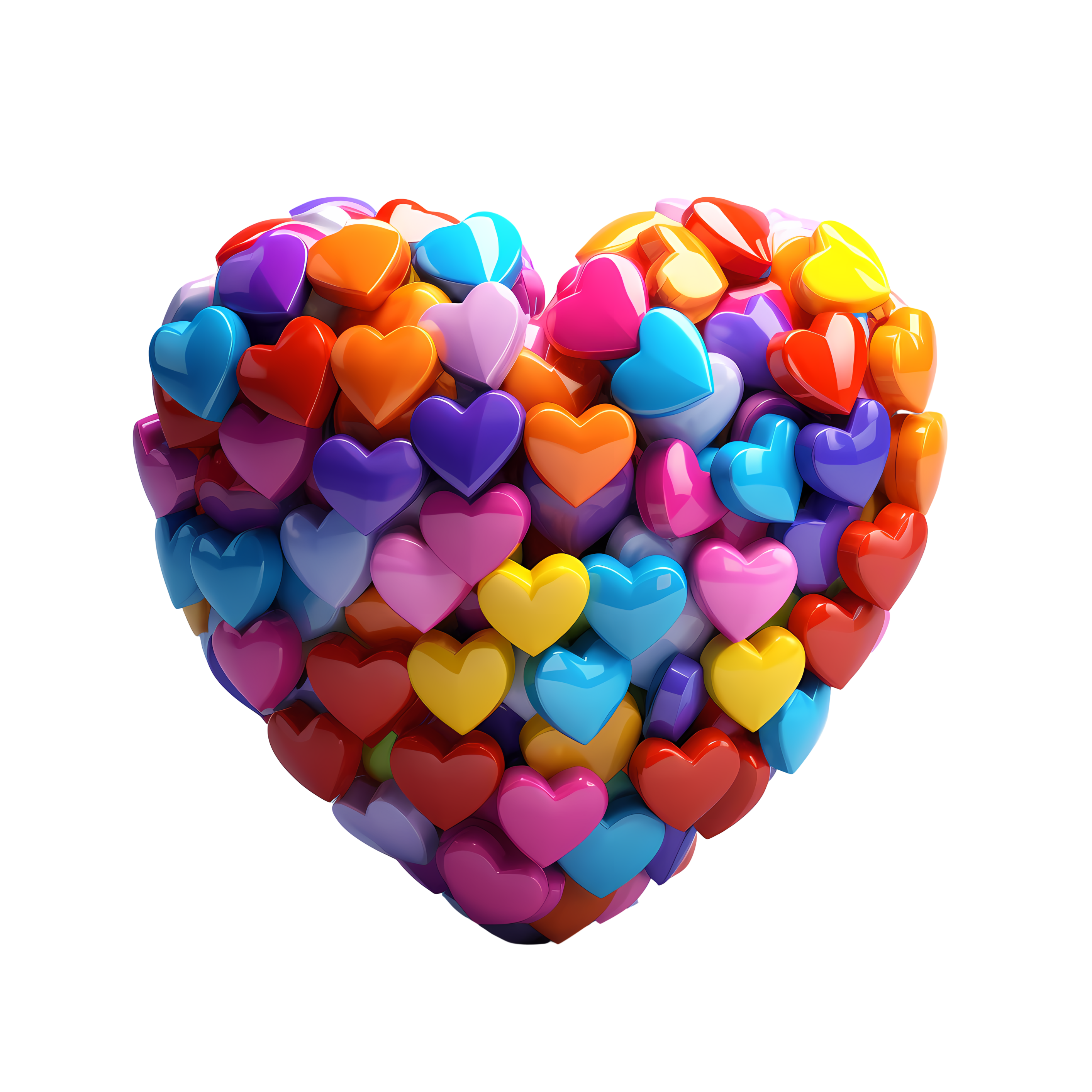 Colorful Heart-Shaped 3D Model Art Material