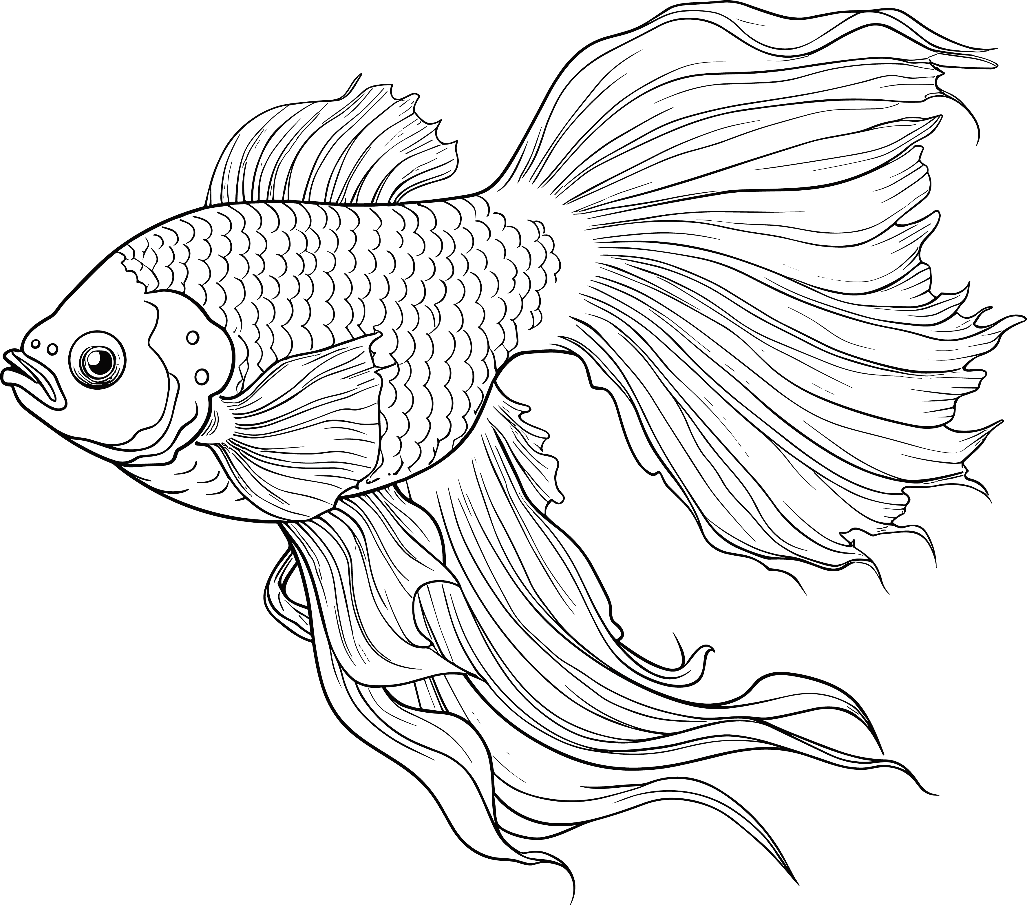 Cartoon-style winged fish illustration