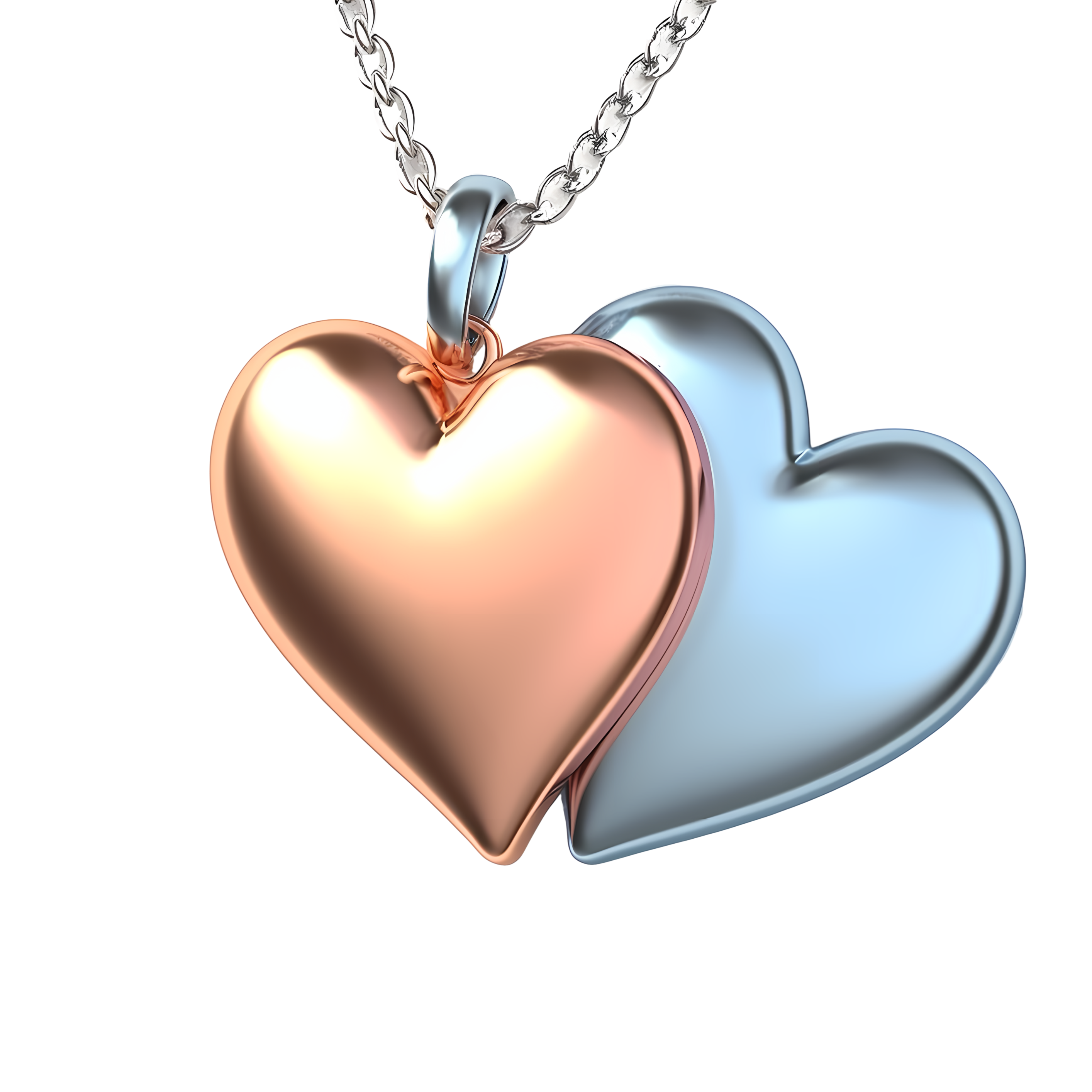Metal heart-shaped pendant necklace creative design element