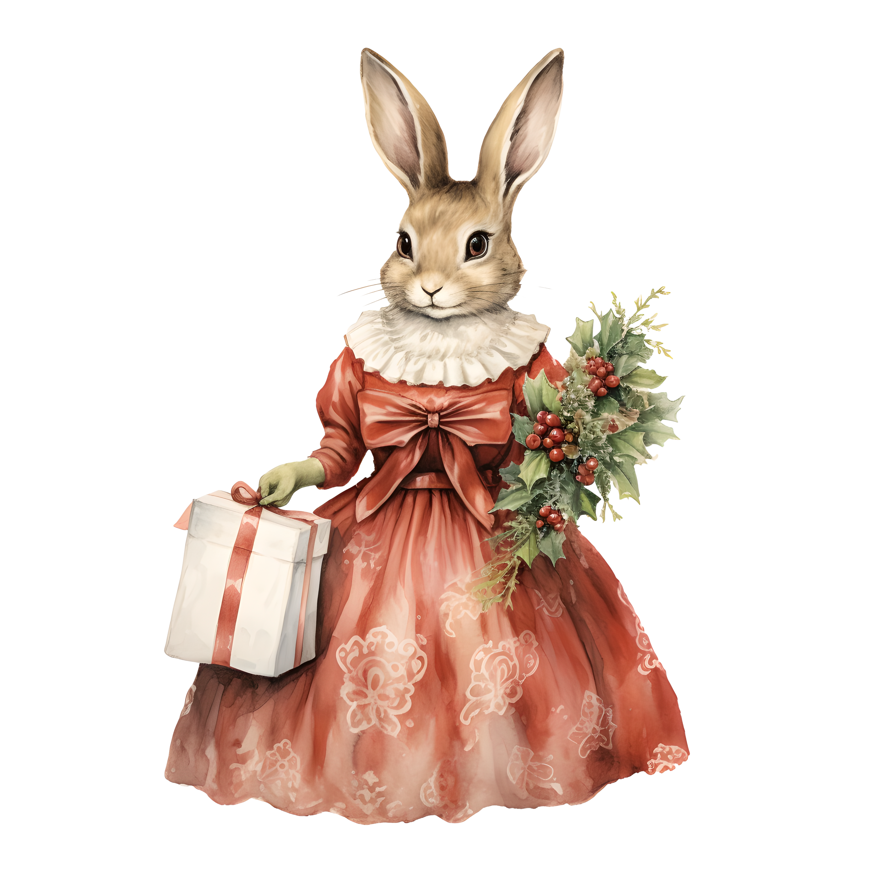 Retro-style rabbit creative design material