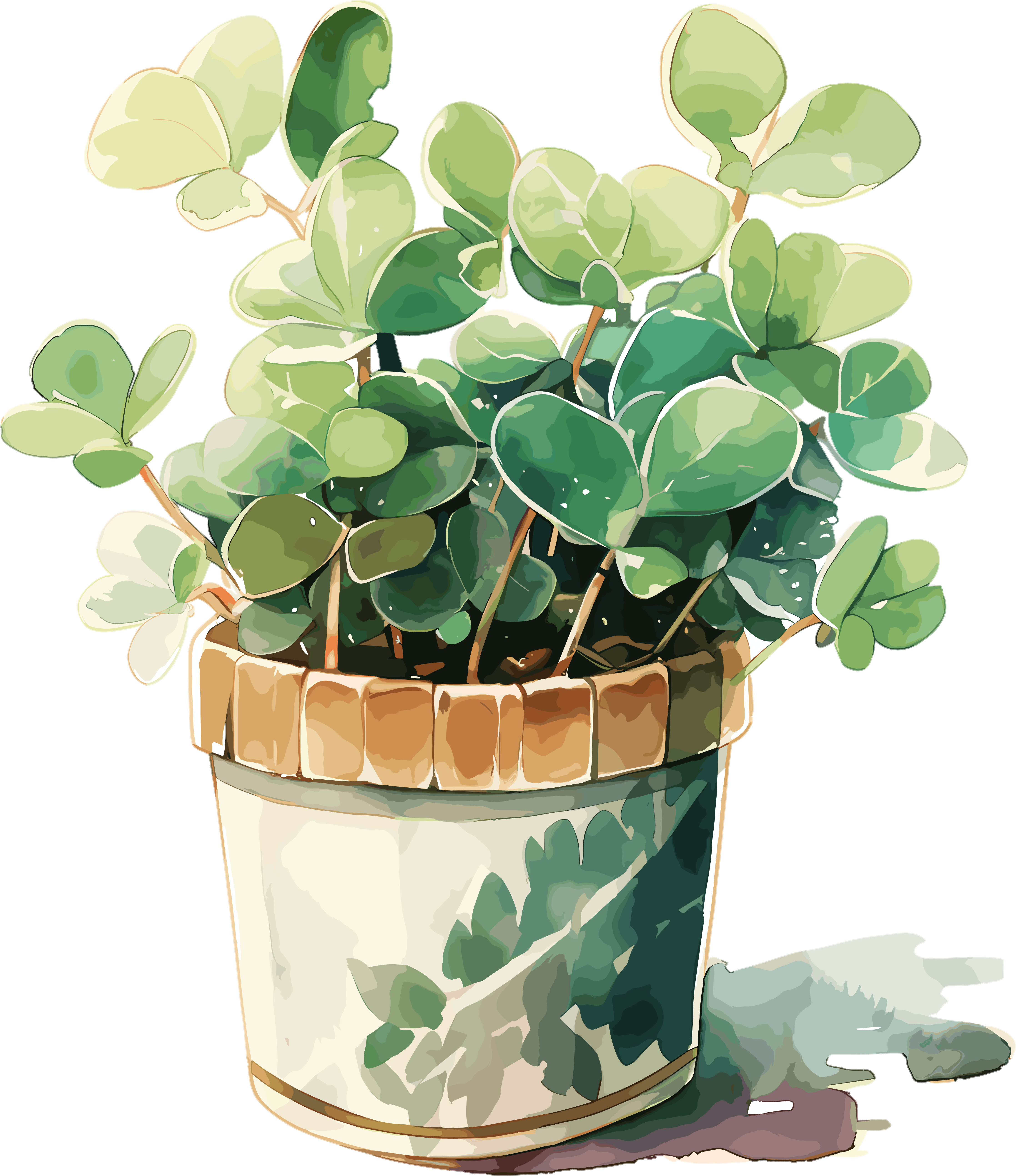 High-quality graphic material for potted plant stickers