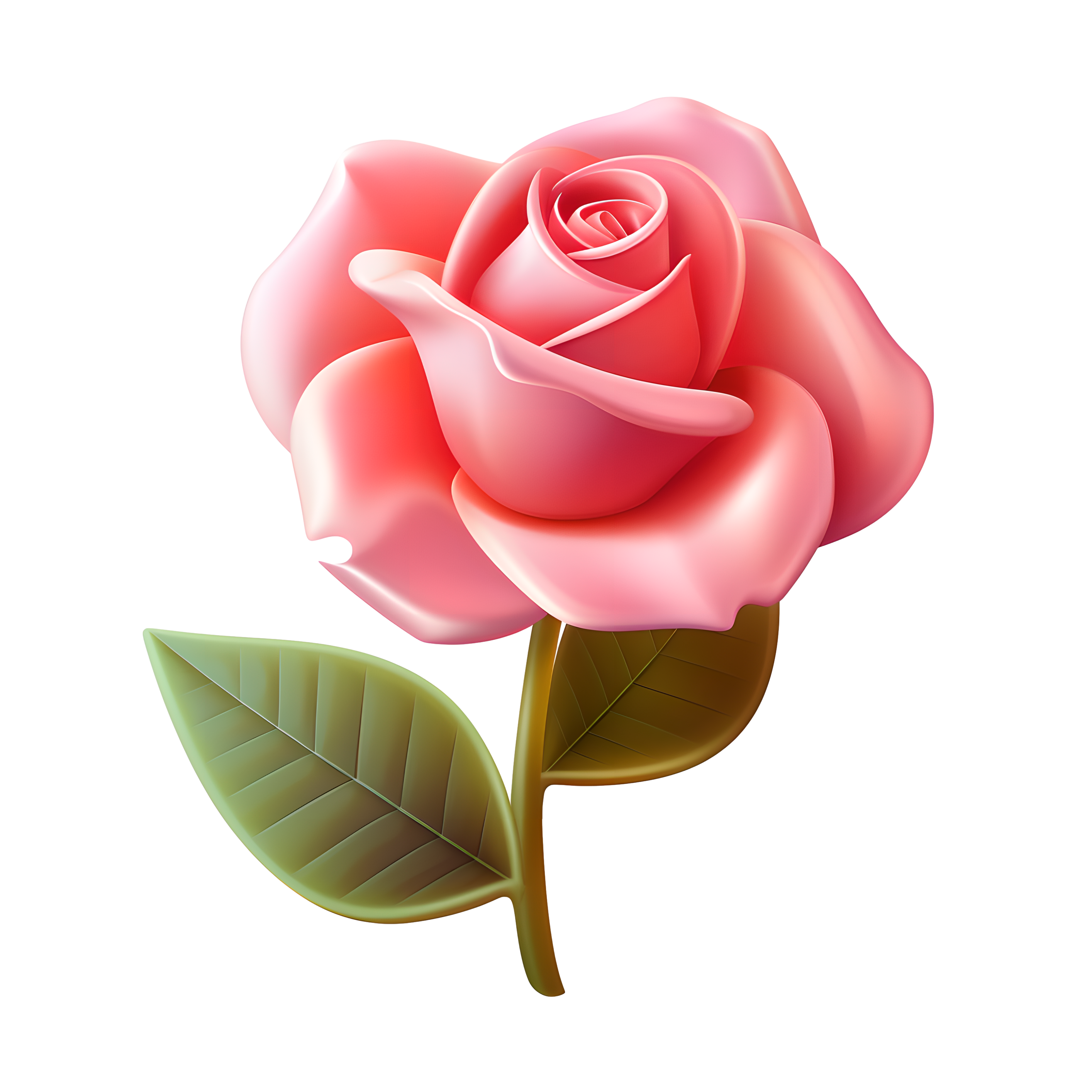3D Rose Flower Creative Design Illustration