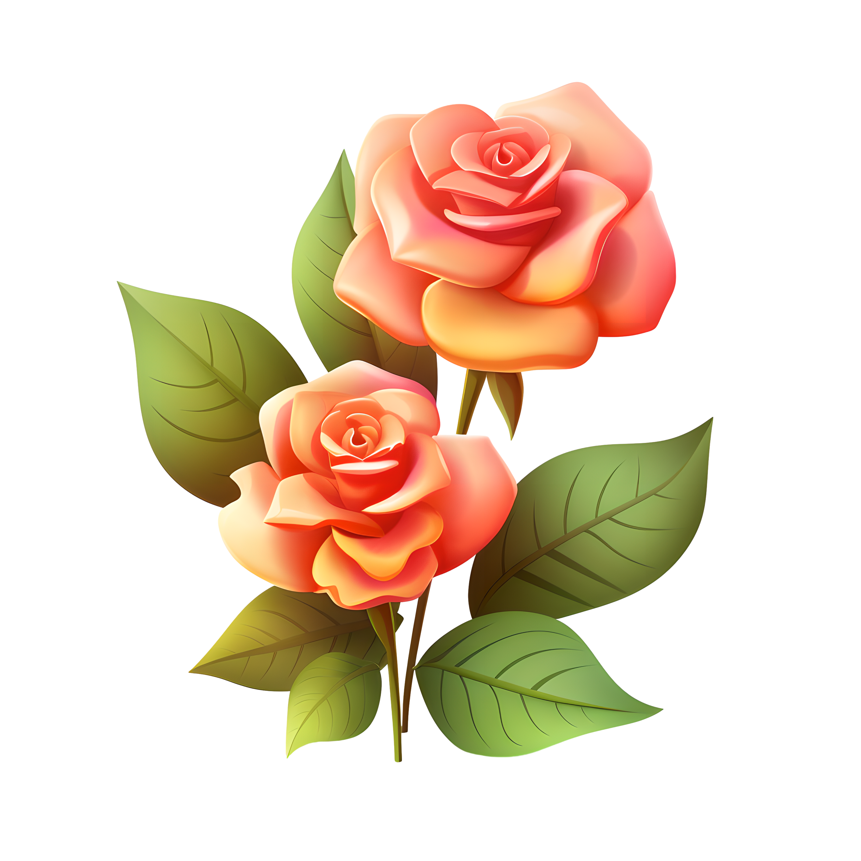 3D Rose Flower Icon Material