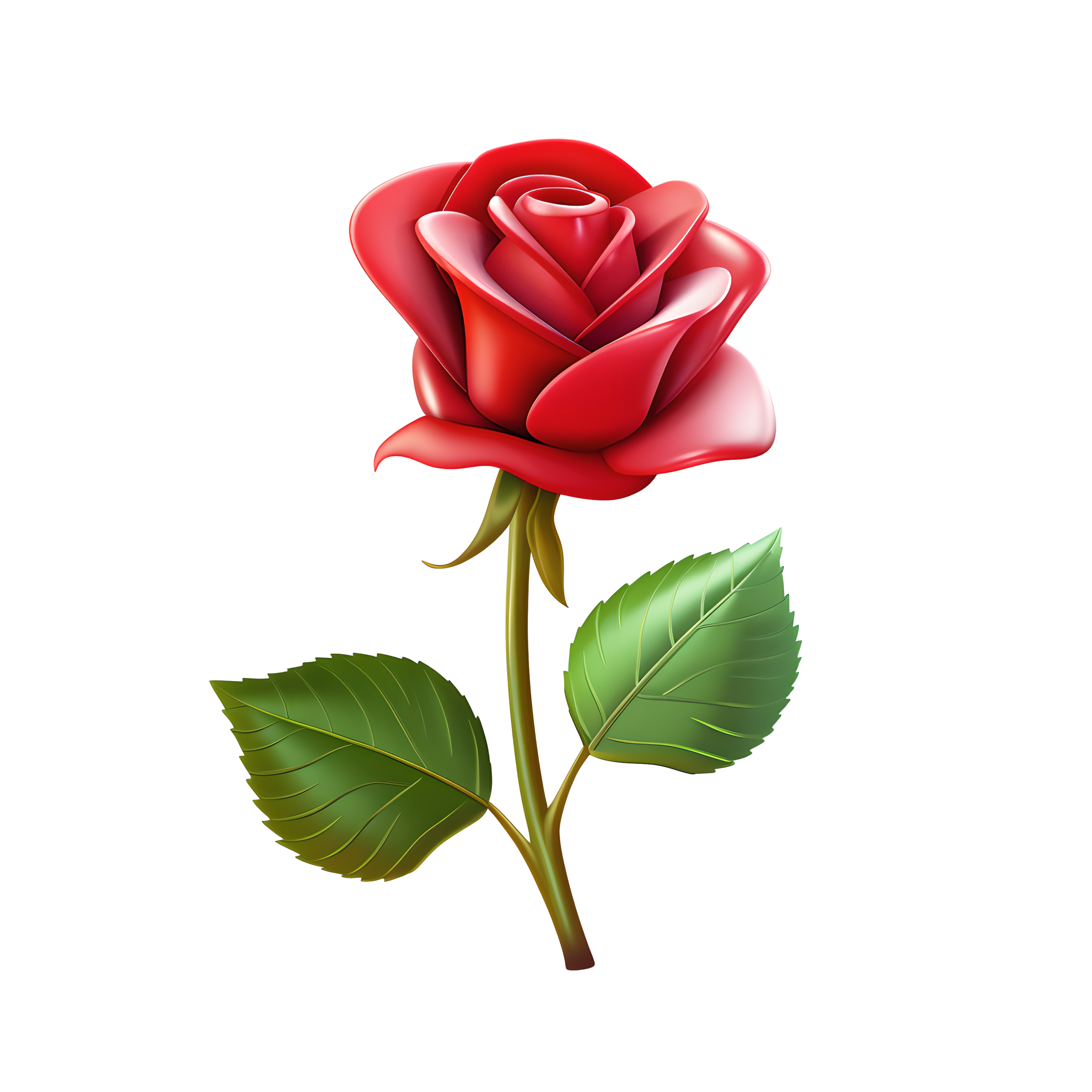3D rose flower illustration design elements
