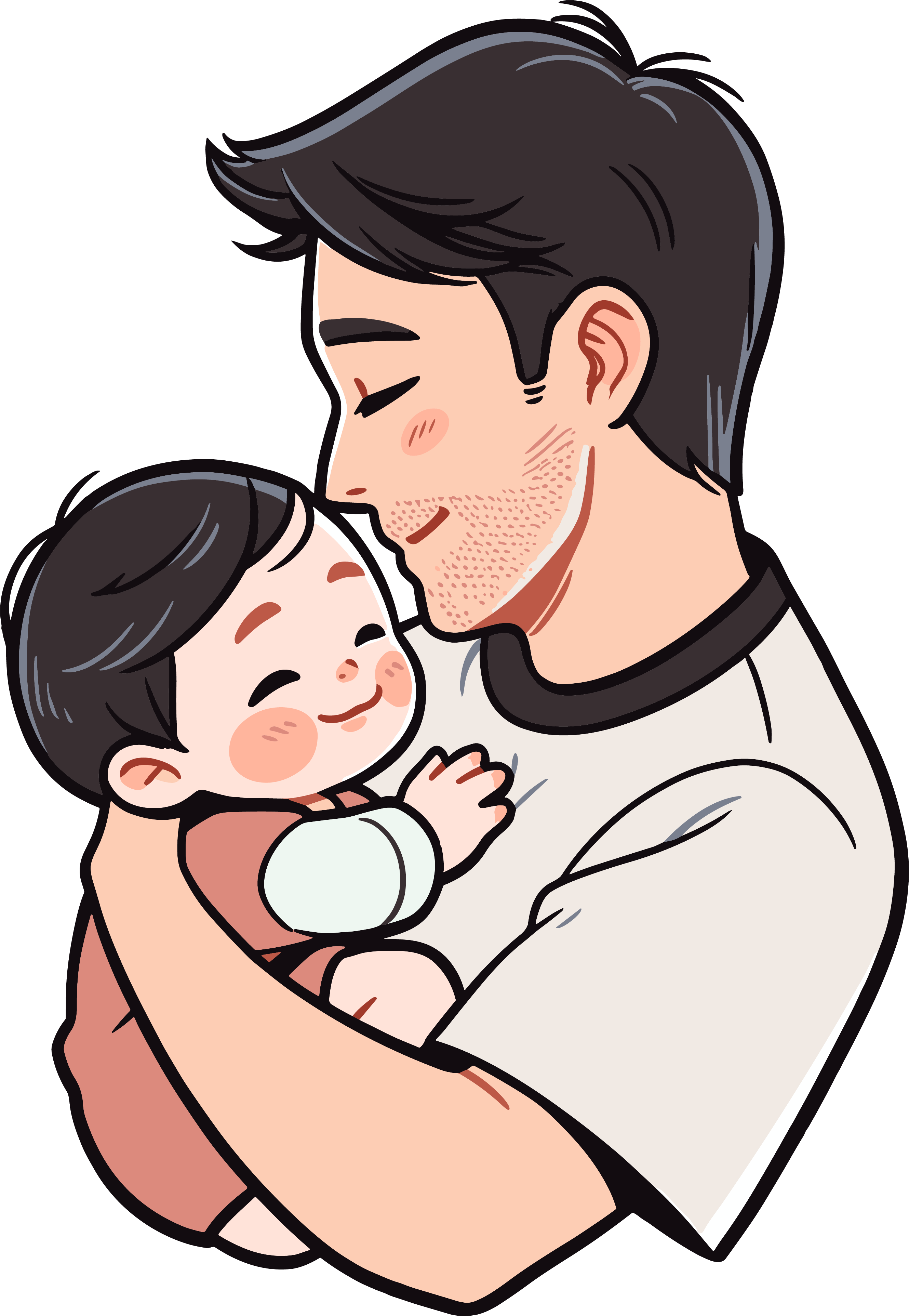 Father's Day Father-Son Affection Illustration
