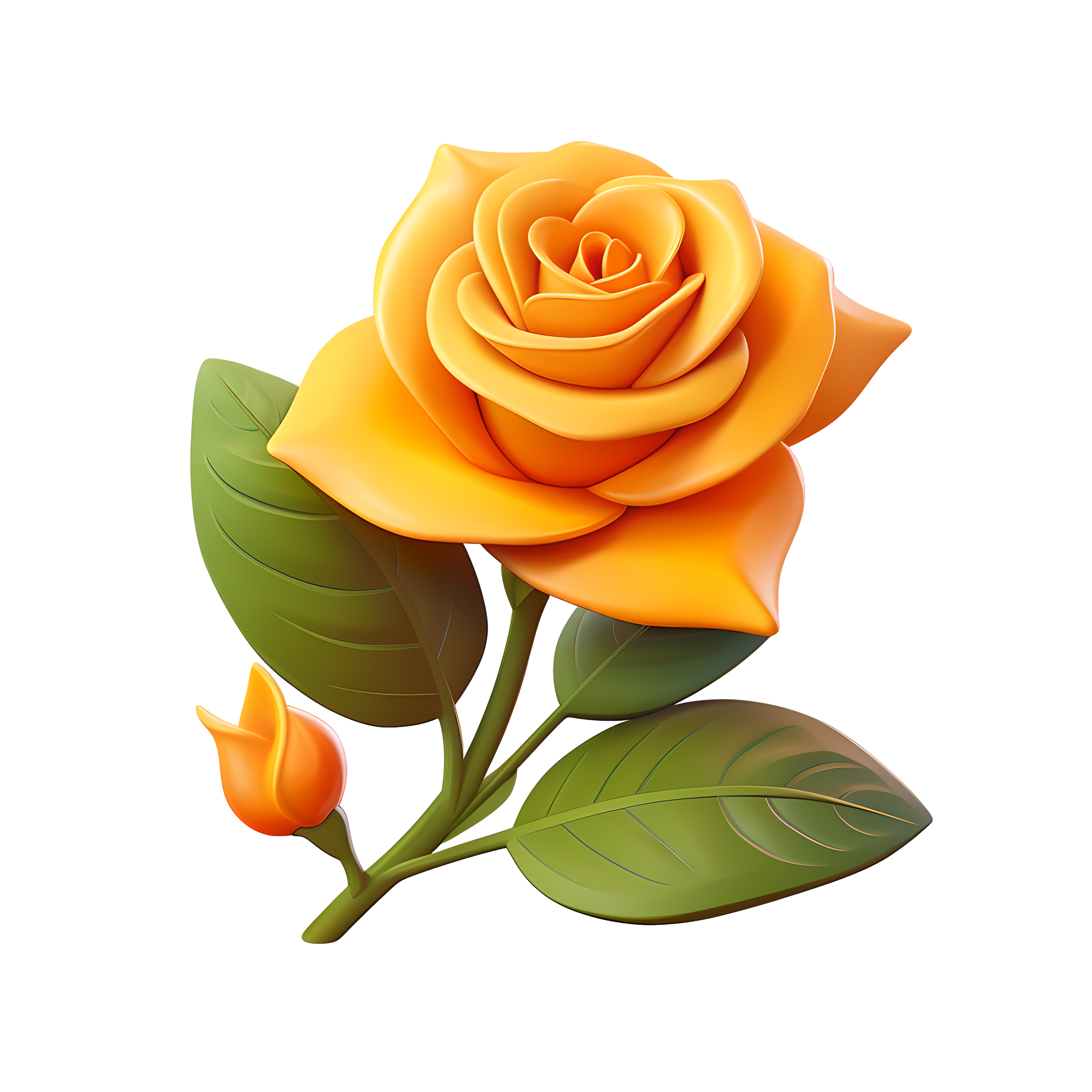 3D Rose Flower Commercial Use Icon Material
