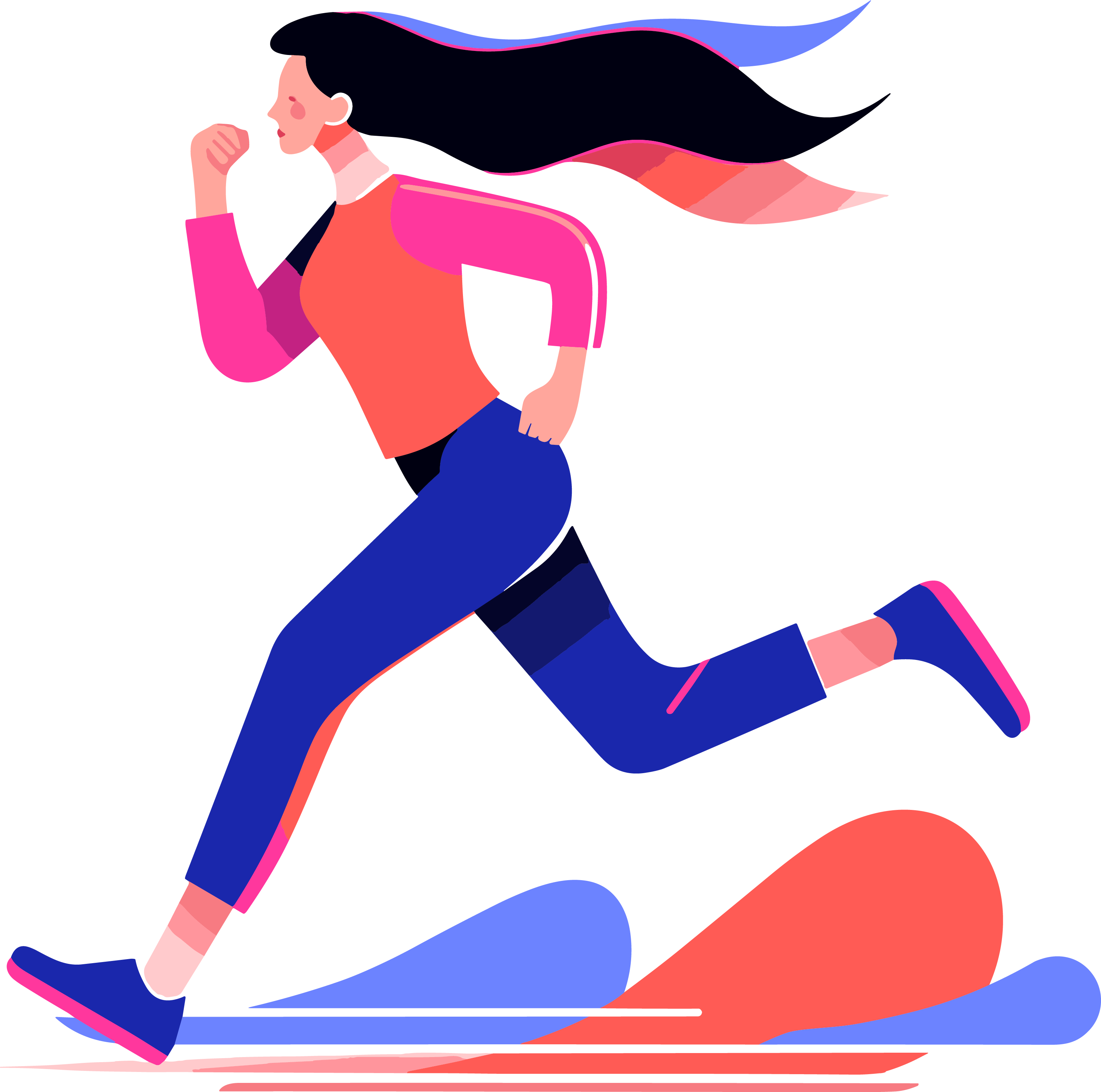Sporty girl minimalist style illustration