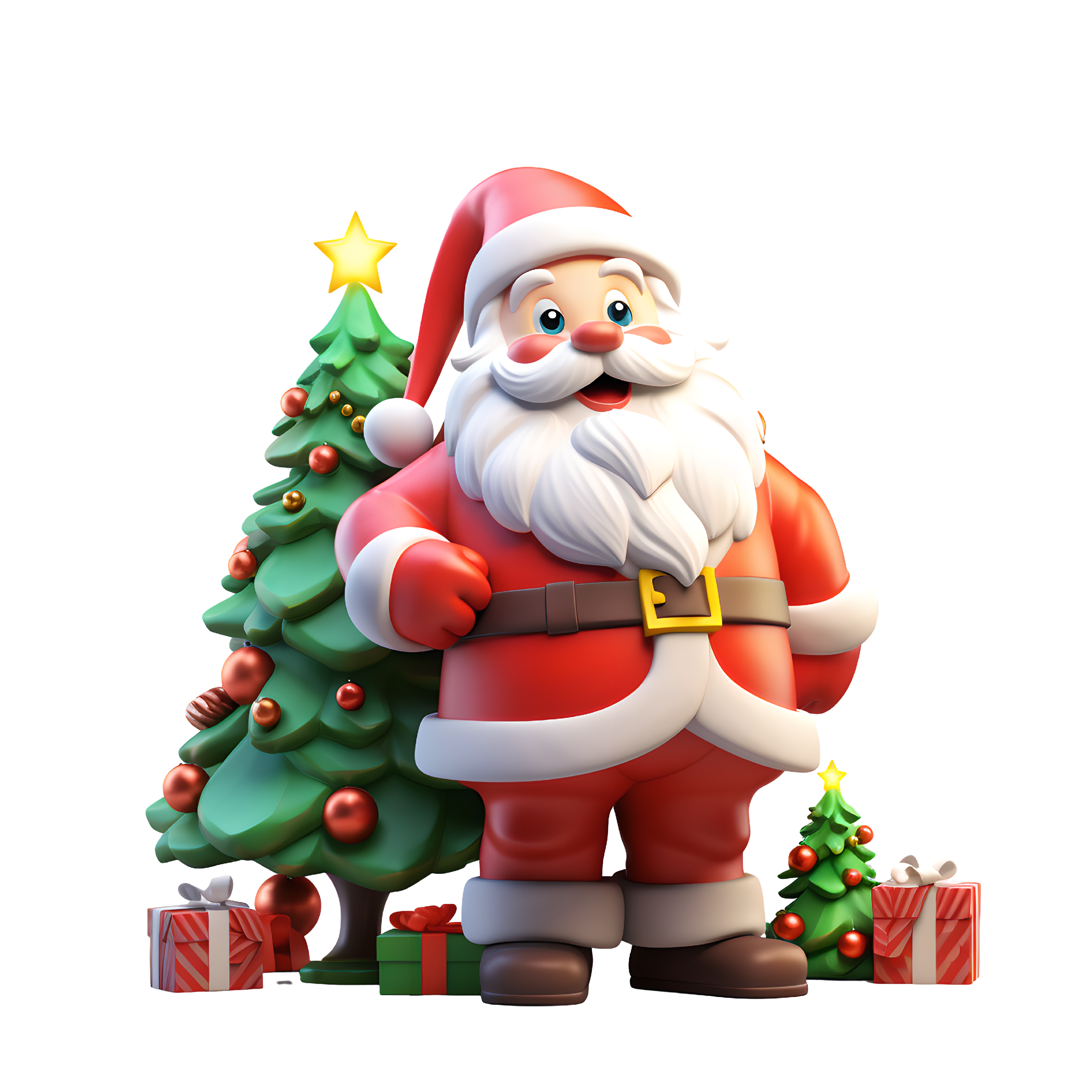 3D Santa Claus commercial creative design elements