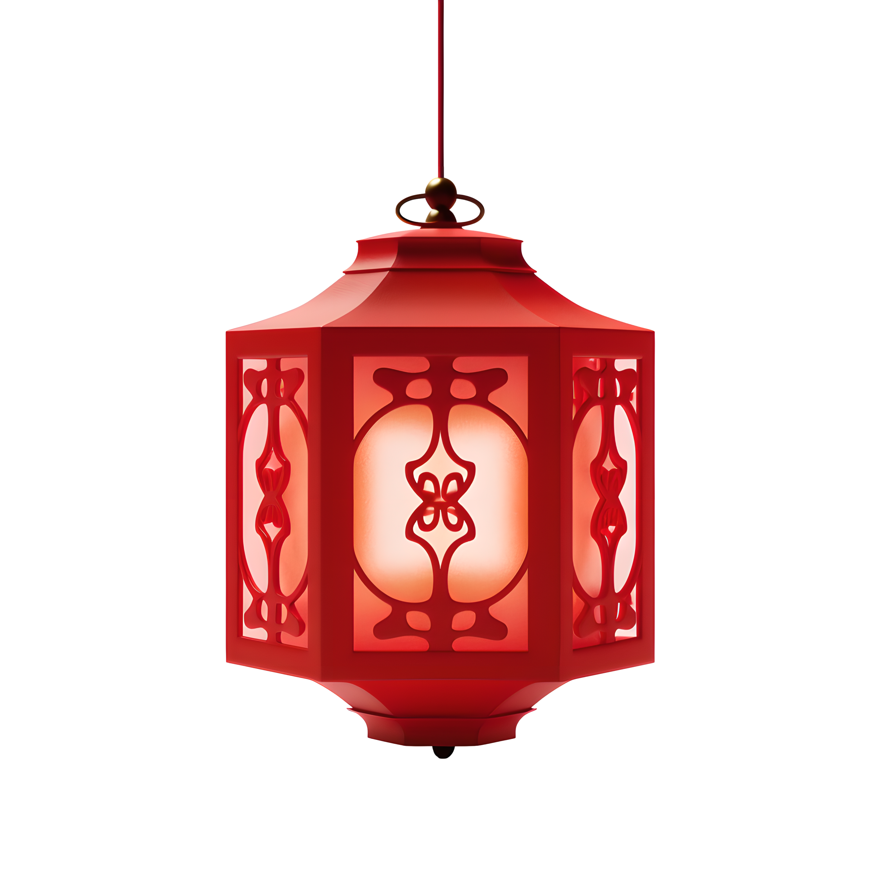 Illustration of the traditional custom of red lanterns