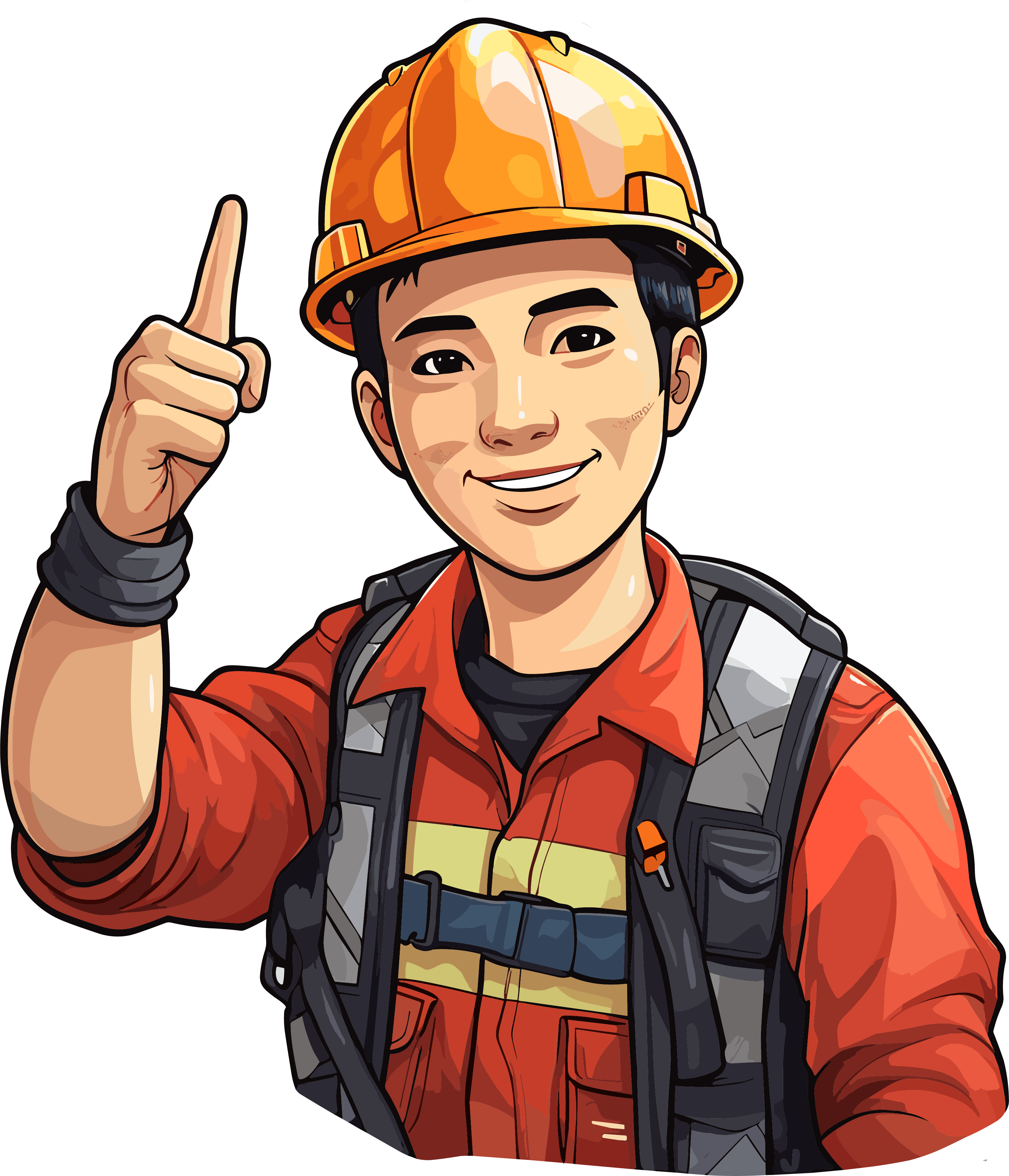 Illustration of a worker wearing a safety helmet