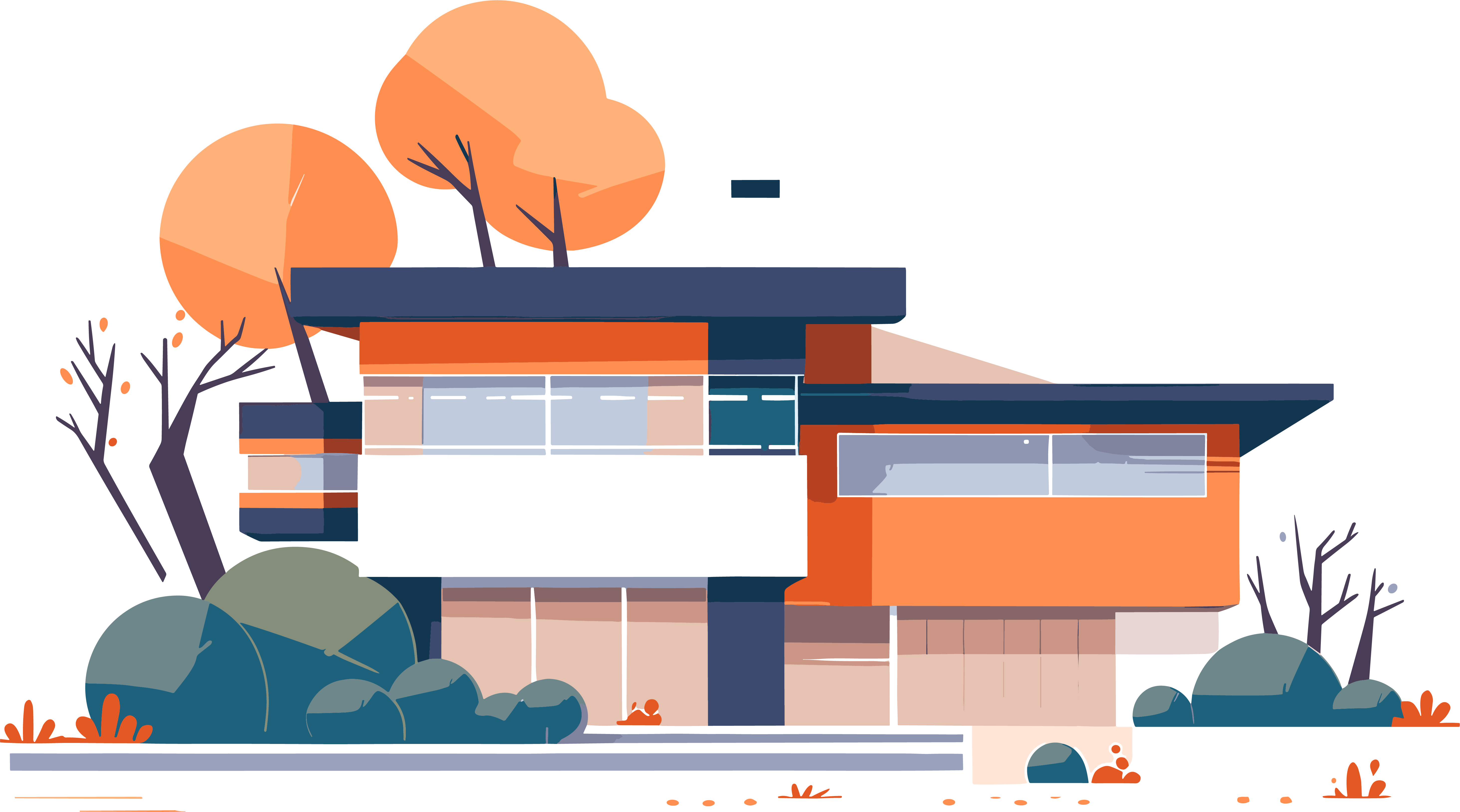 Colorful House Flat Design Material