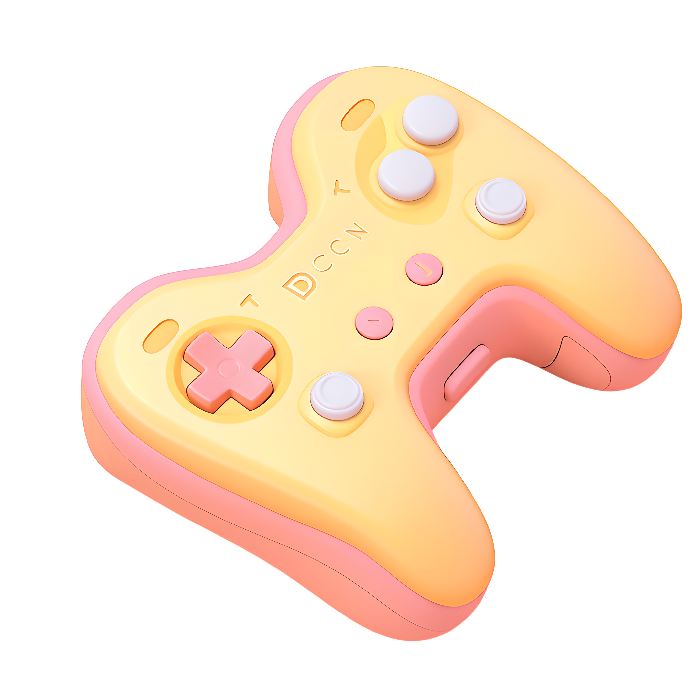 3D game controller pink-yellow illustration
