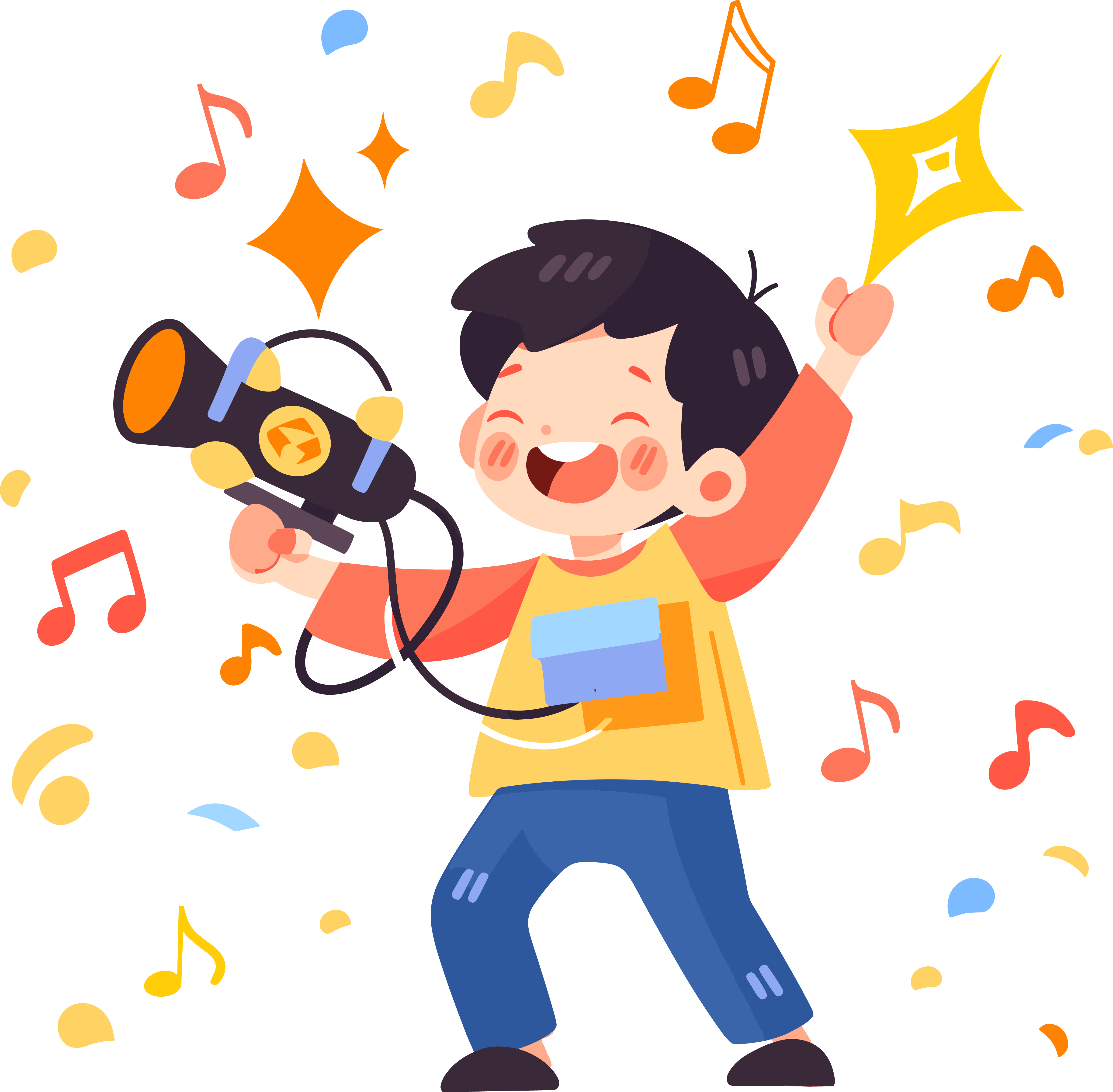 Illustration of a children's singing competition