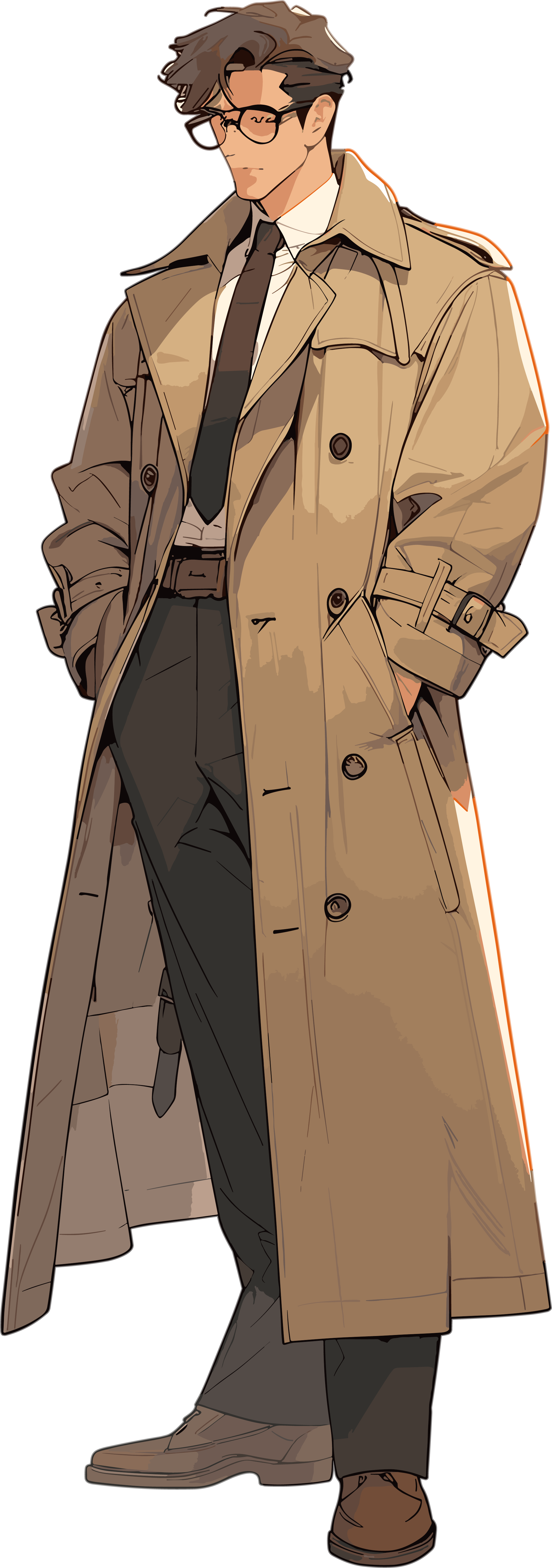Men's design elements PNG material for Millard trench coat