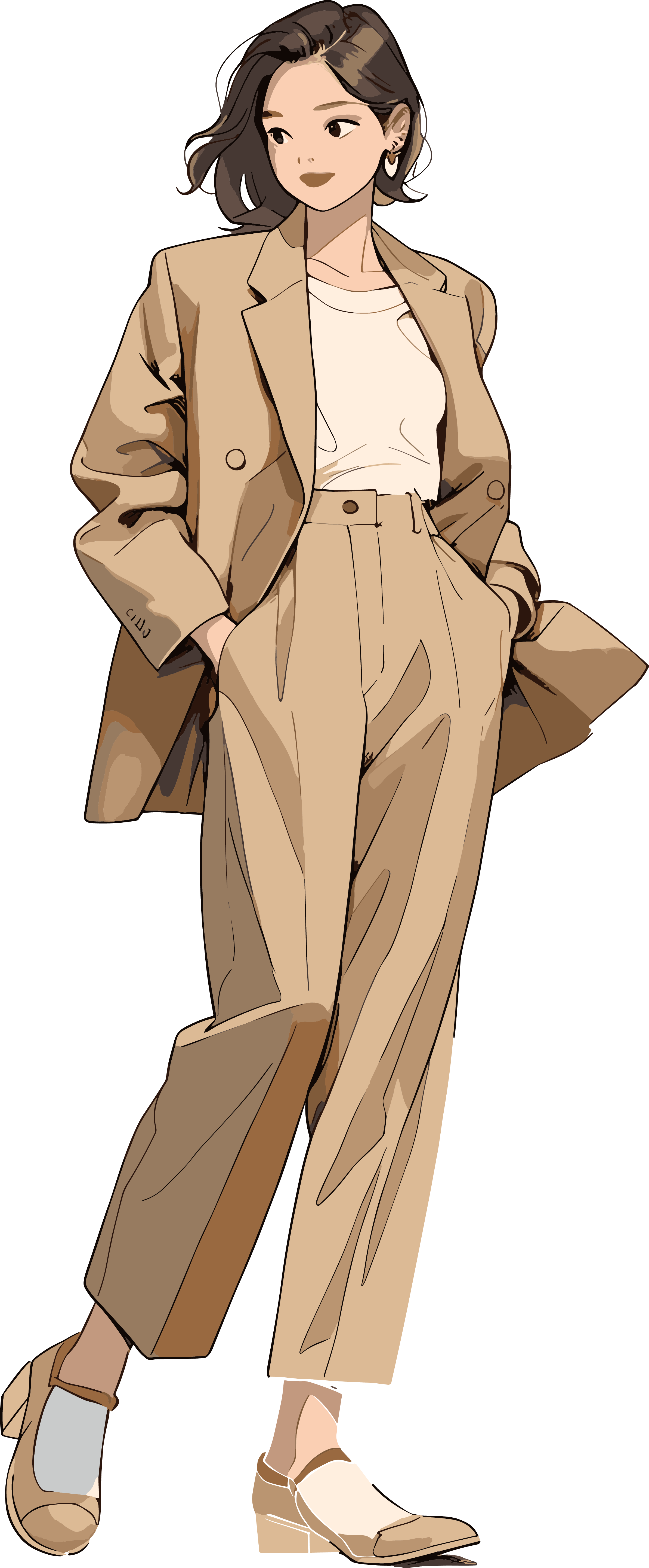 Retro Women's Business Suit Illustration