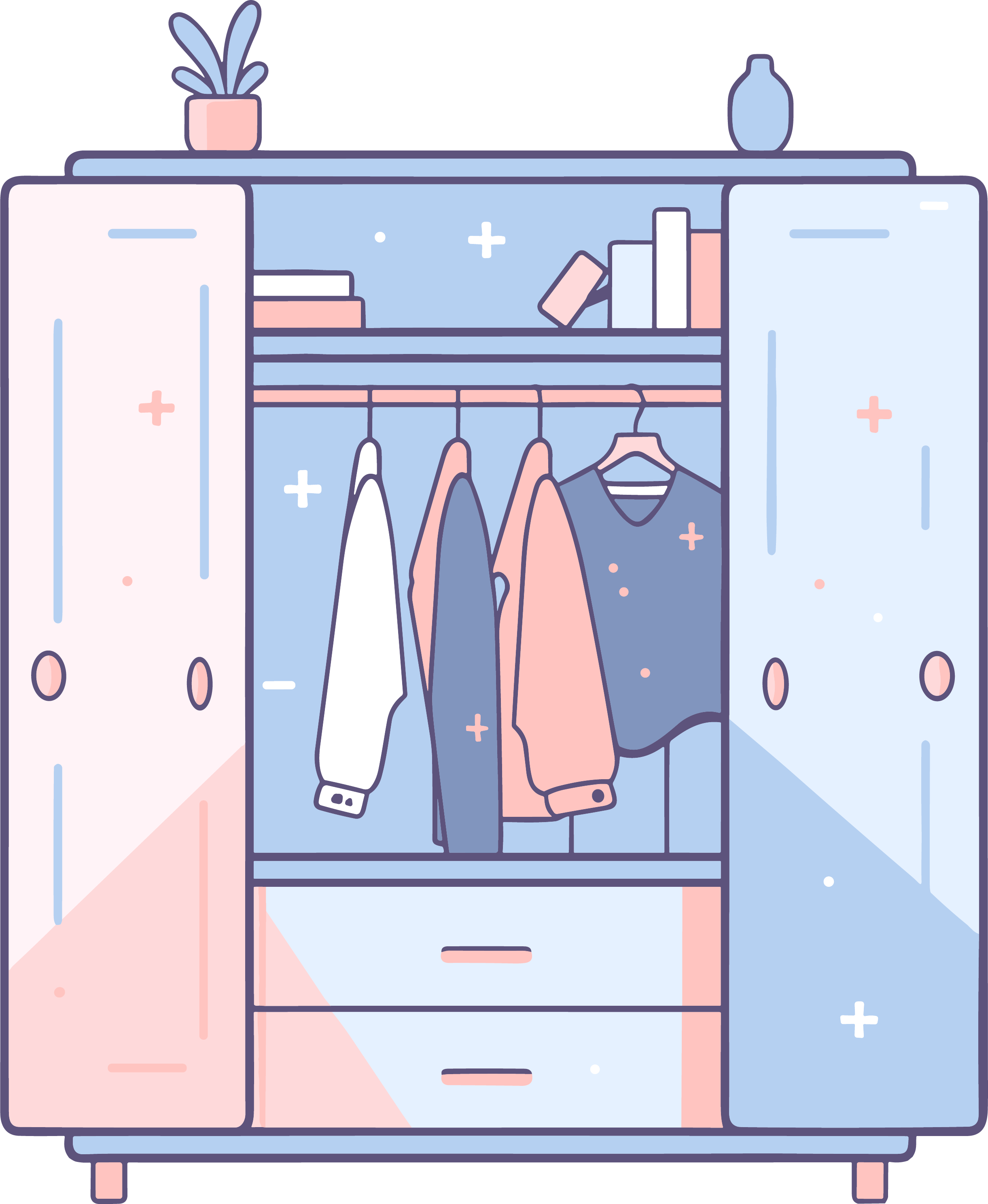 Cute illustration of a wardrobe