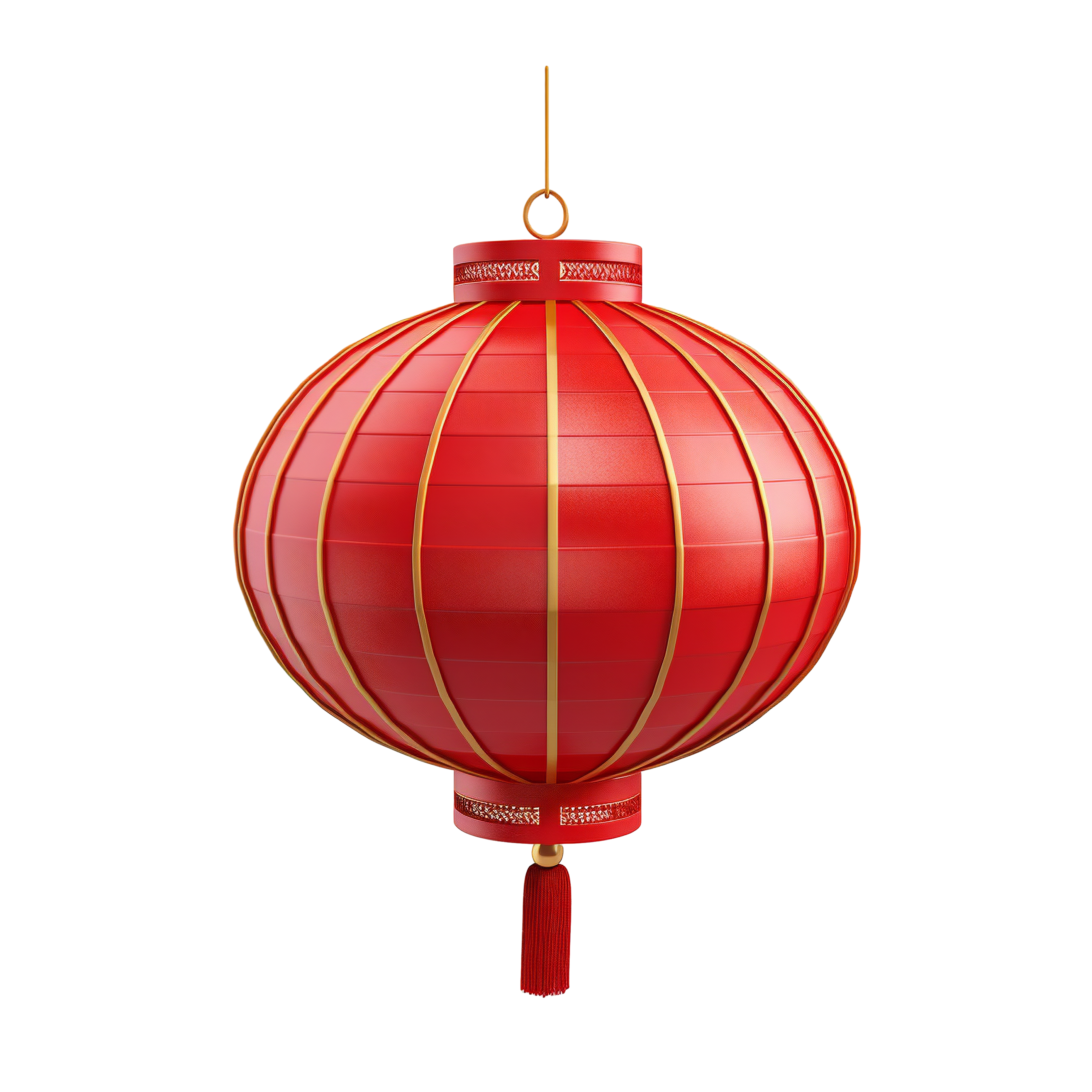 3D Red Lantern Exquisite Chinese Traditional Illustration