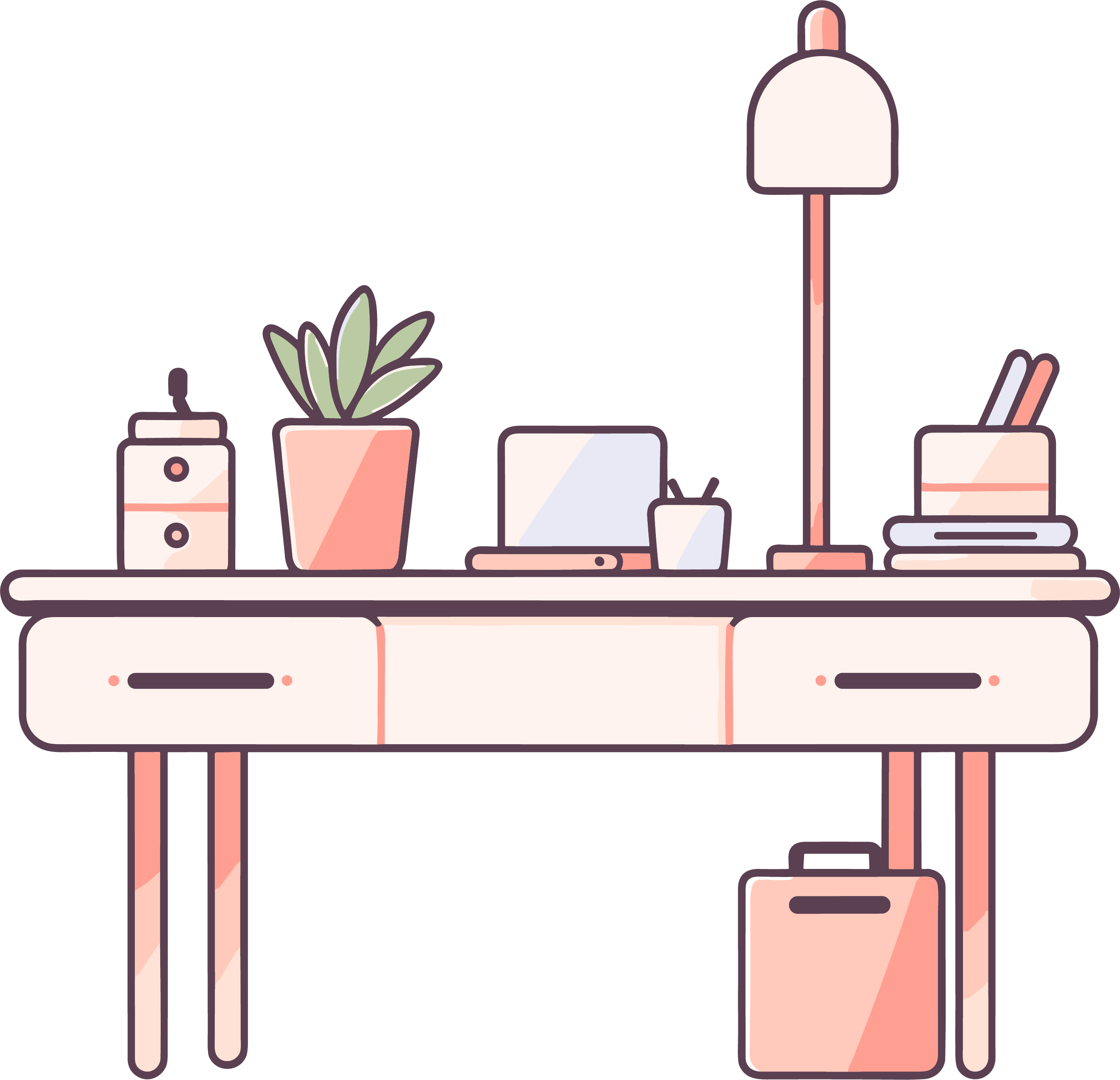 Cartoon desk graphic material design