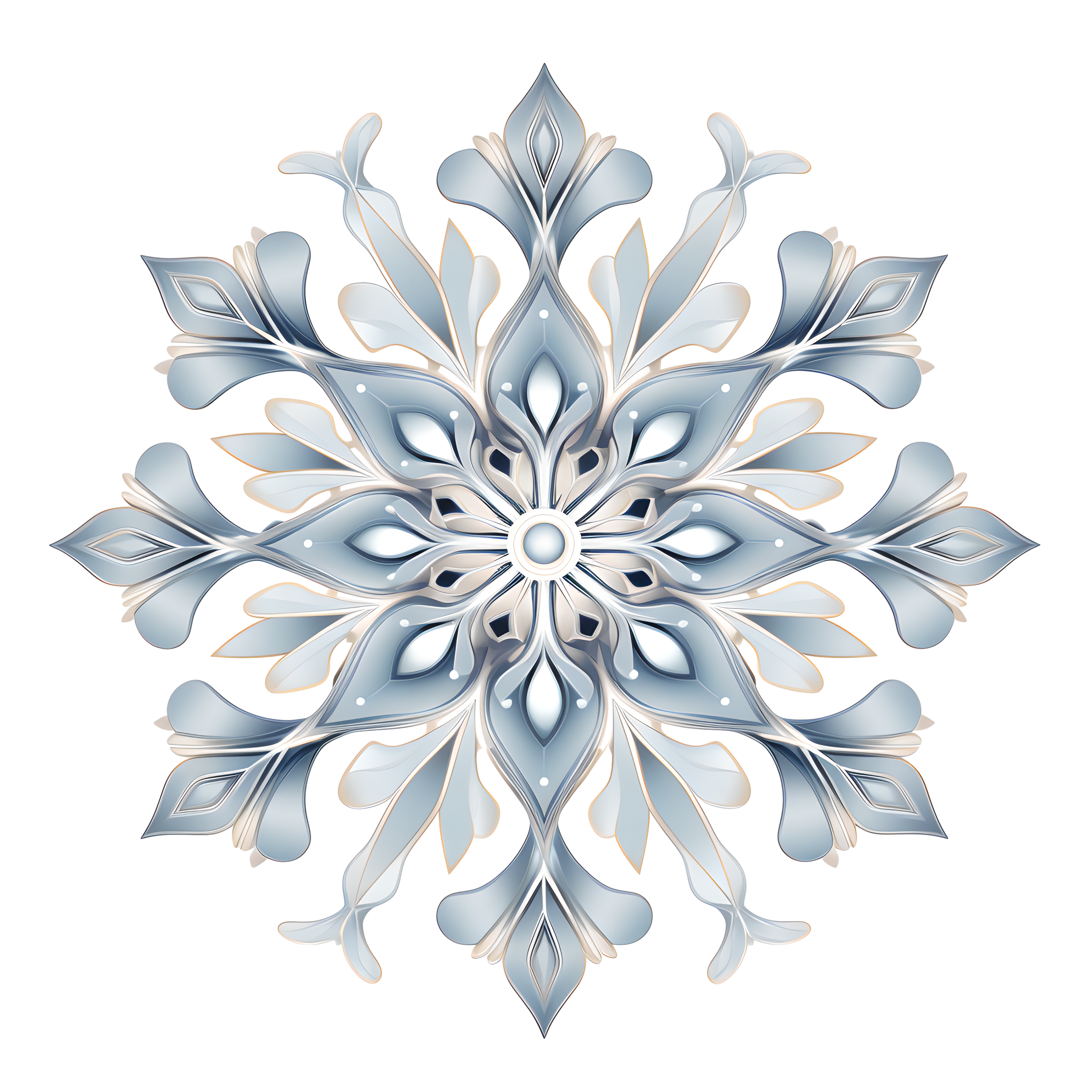 Soft gray tone material of snowflakes