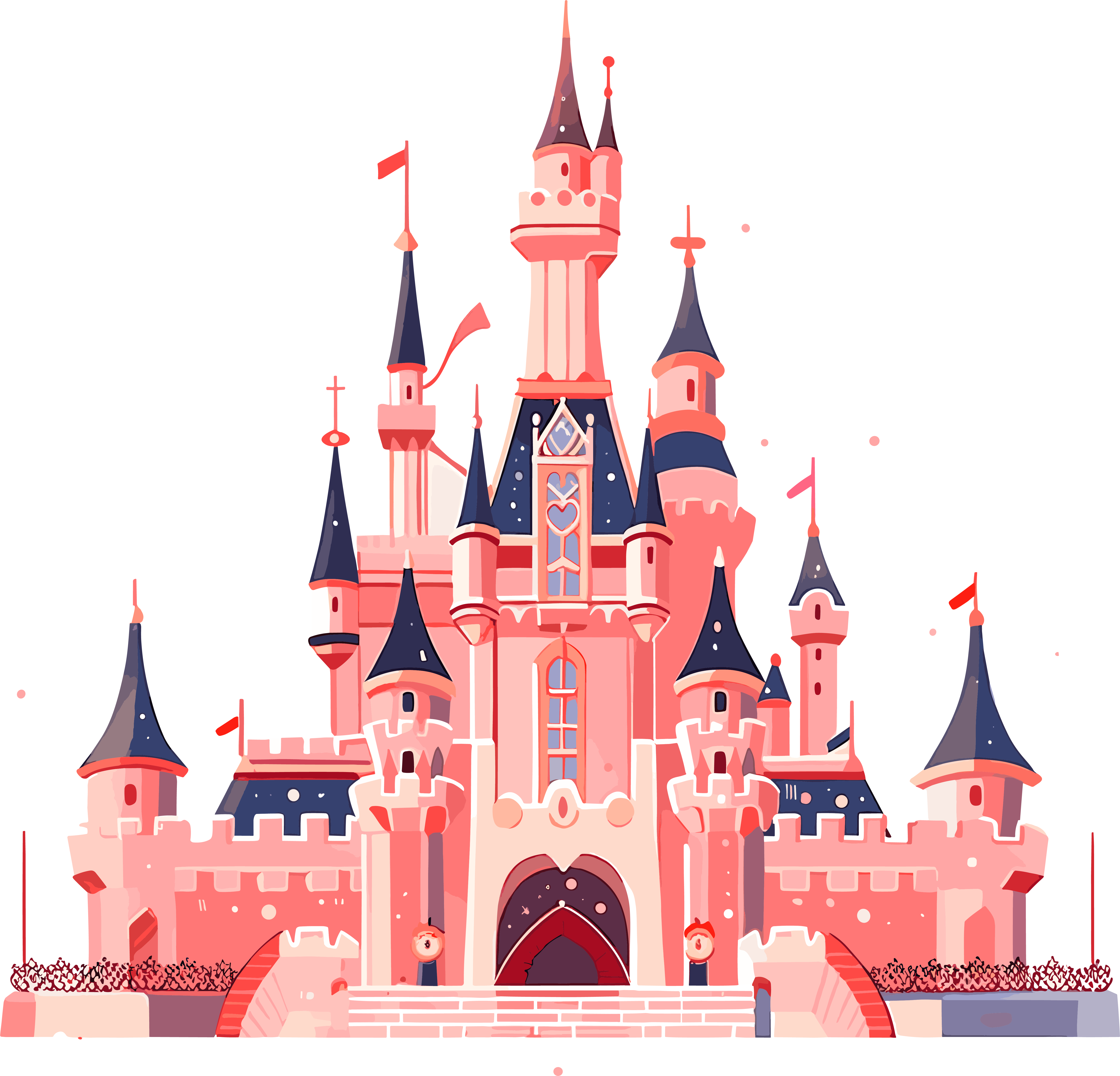 Cartoon castle vector material