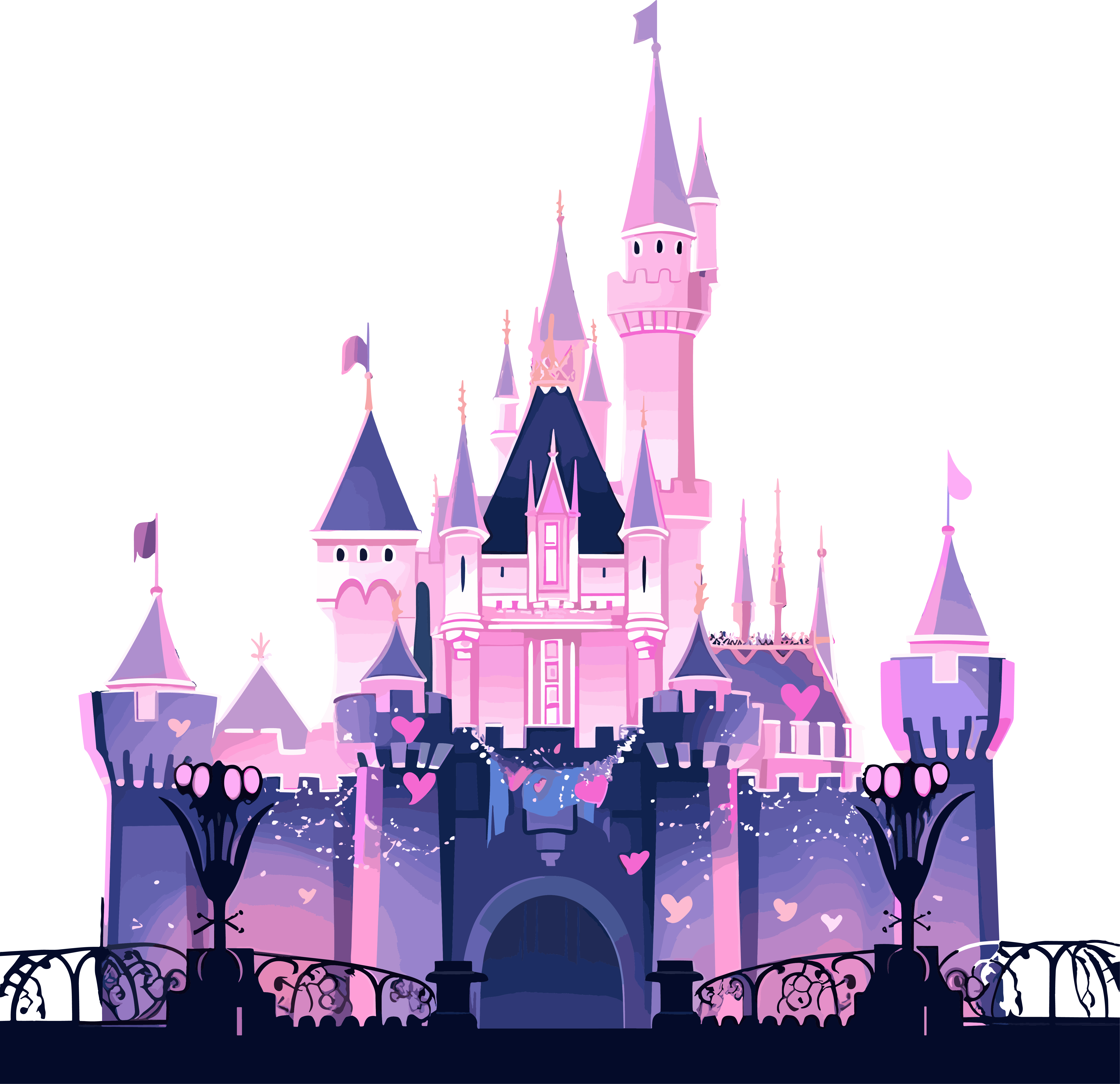 Cartoon castle high-definition graphic material