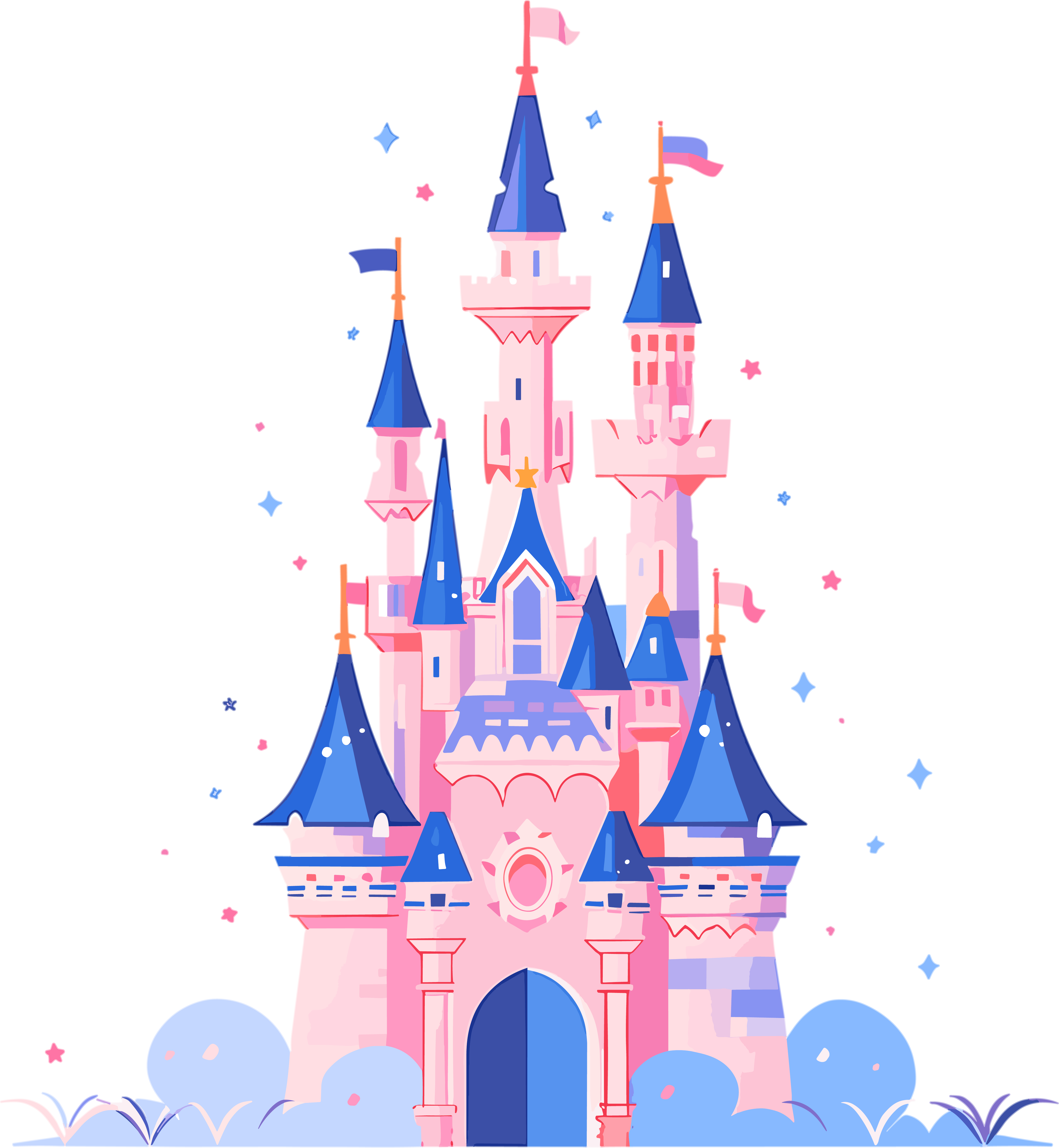 High-definition graphic material of a cartoon castle