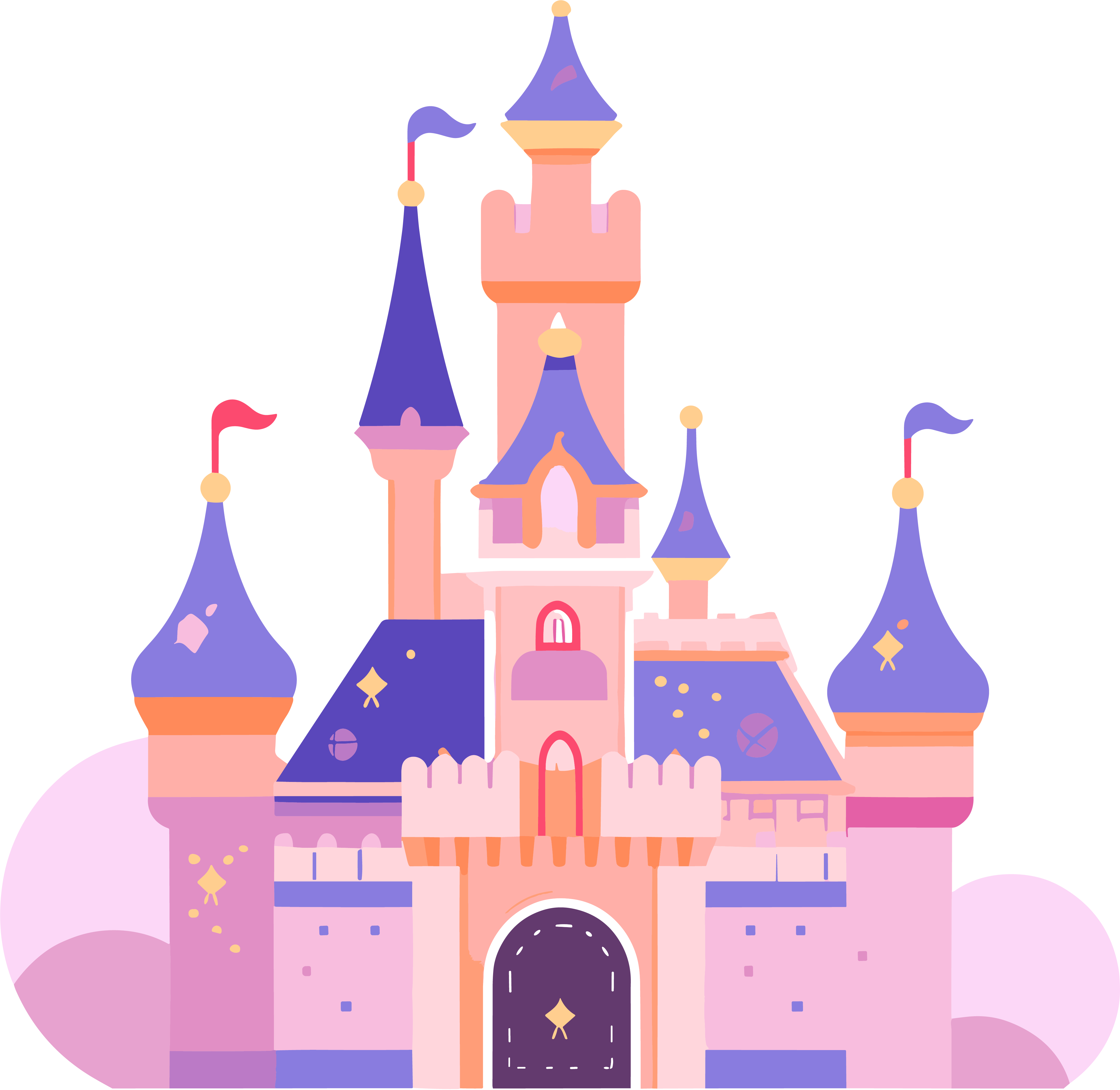 Cartoon Castle Creative Design Graphic Material