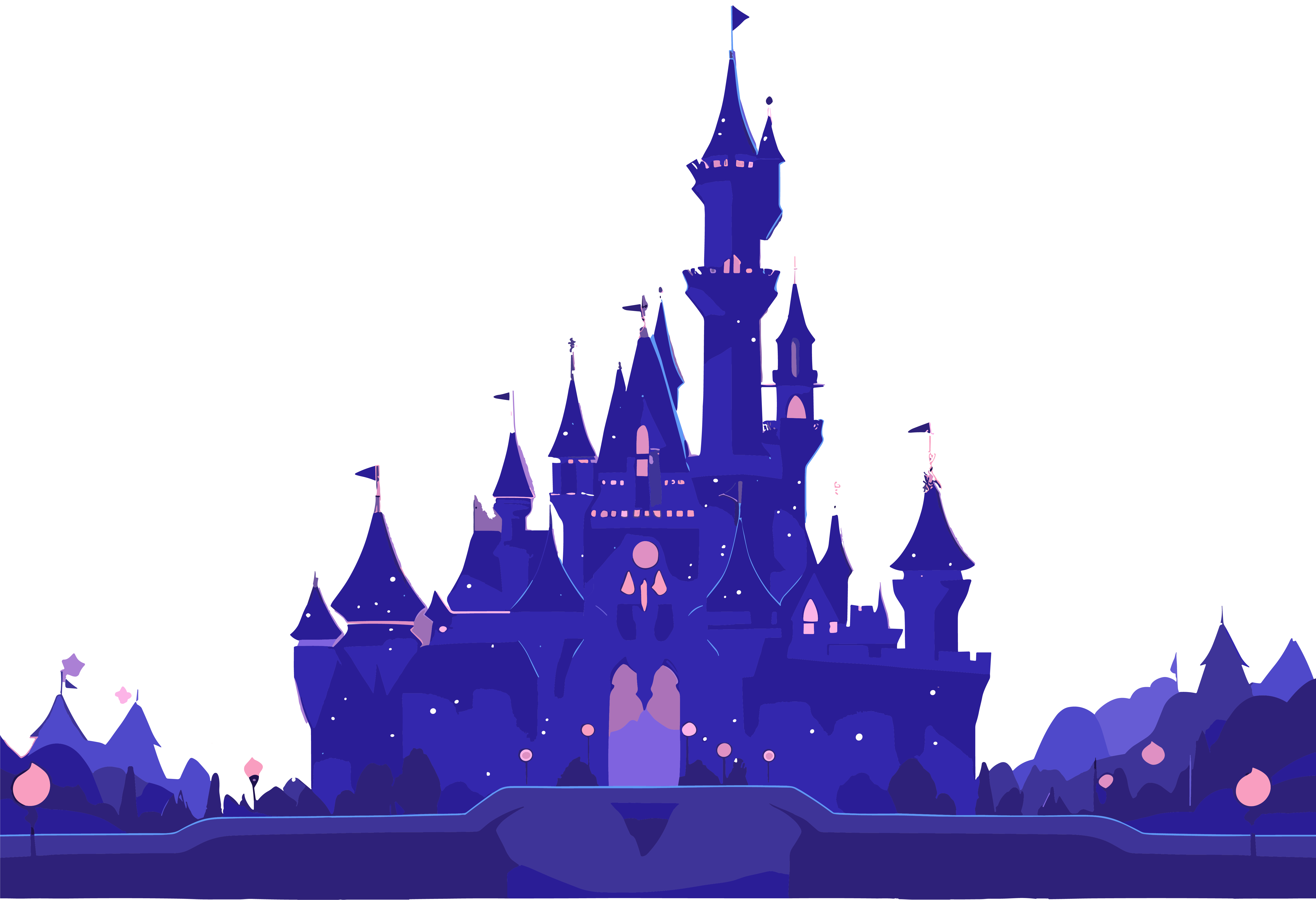 Cartoon castle commercial illustration