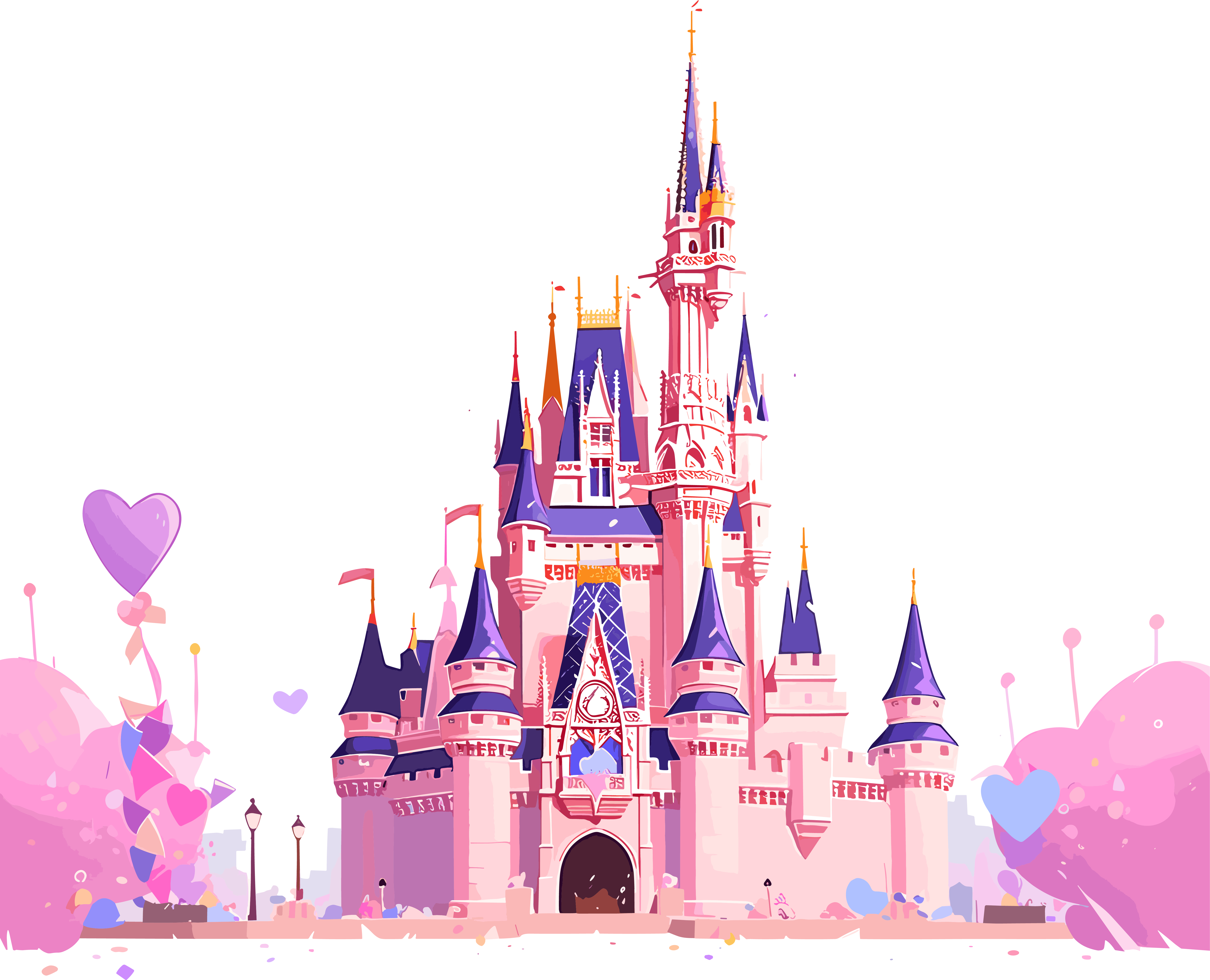 Cartoon Castle Creative Design Illustration
