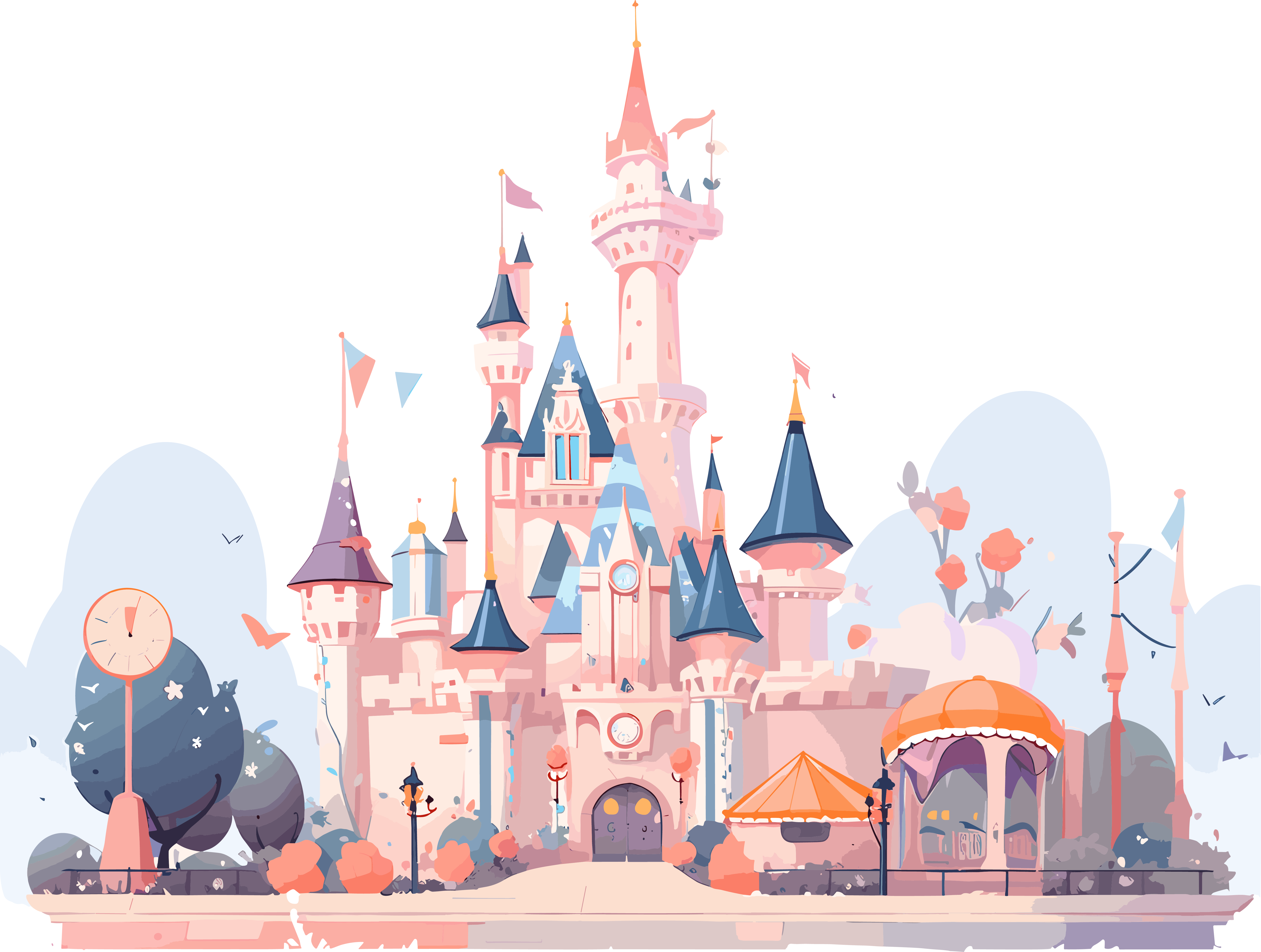 Cartoon castle high-definition graphic material