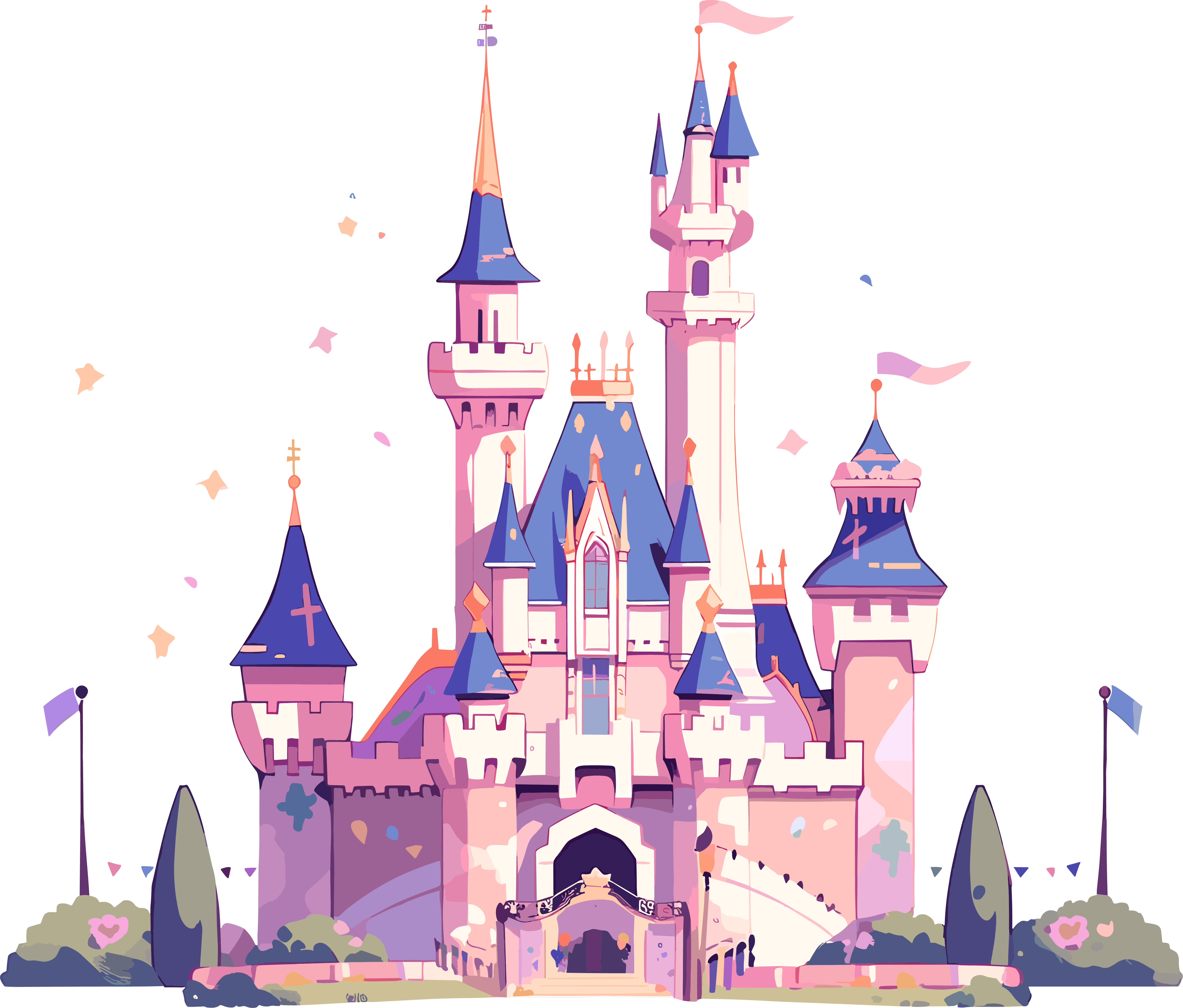Cartoon Castle Commercial Design Illustration
