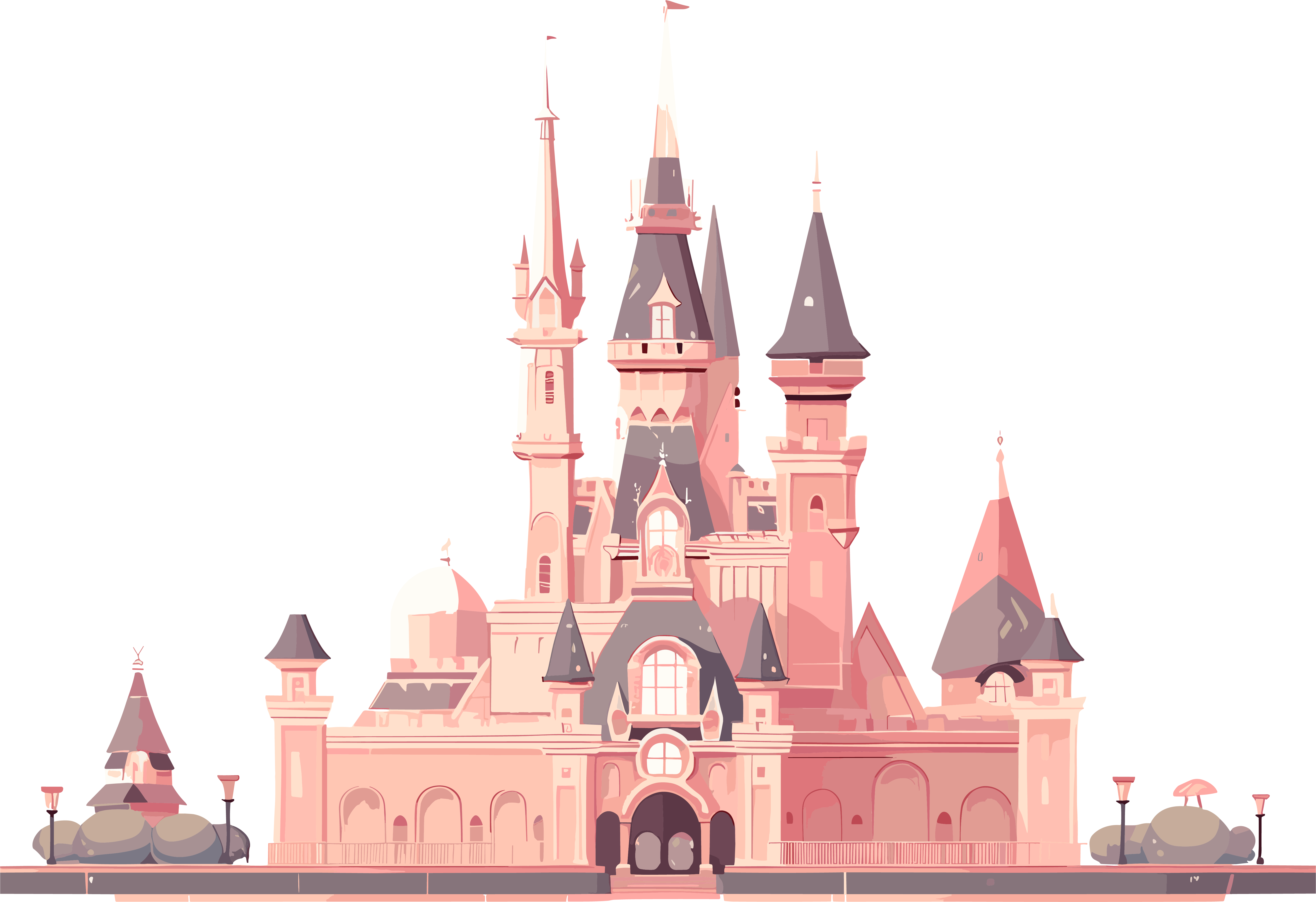 Cartoon Castle Commercial Design Elements