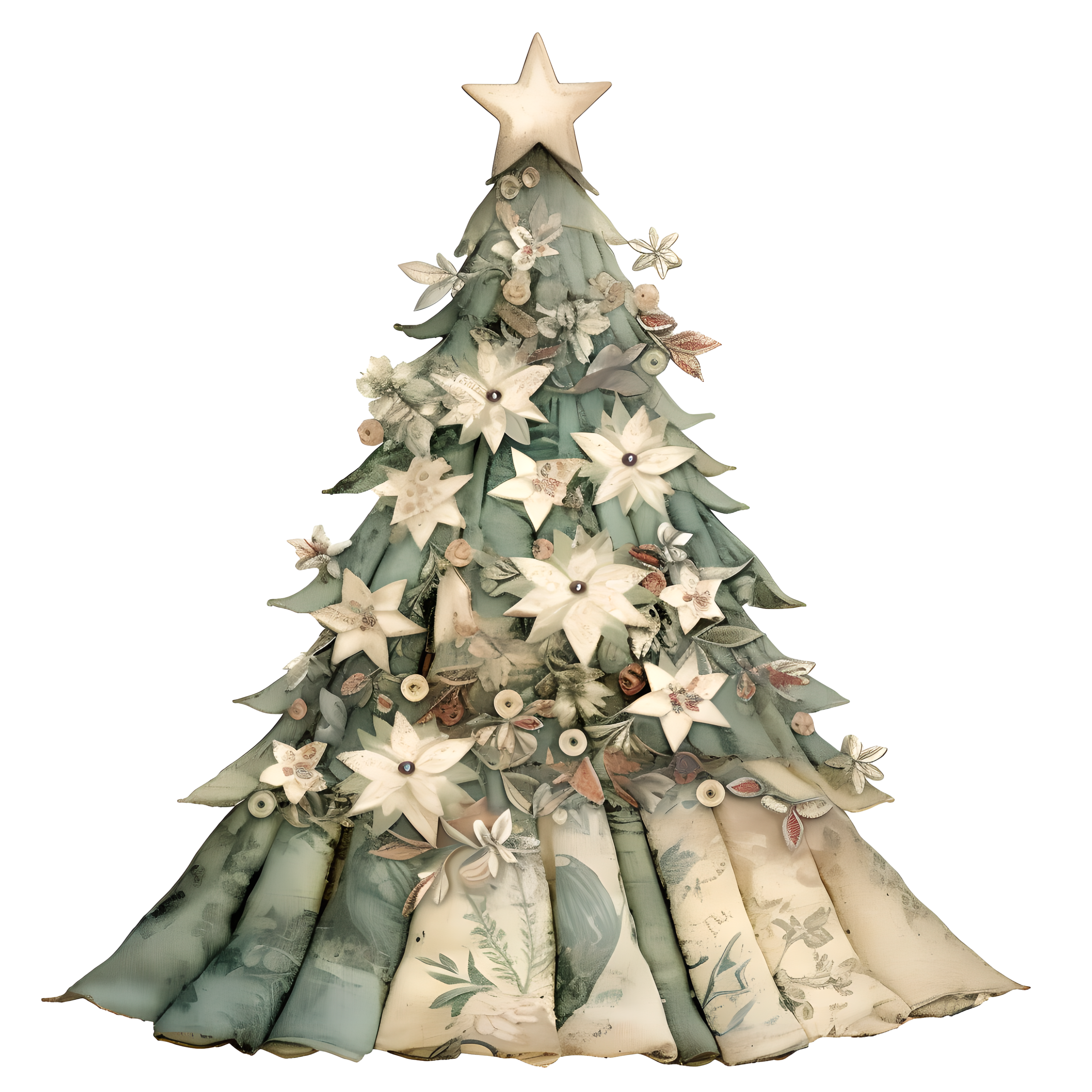 Retro Christmas tree decoration creative design elements