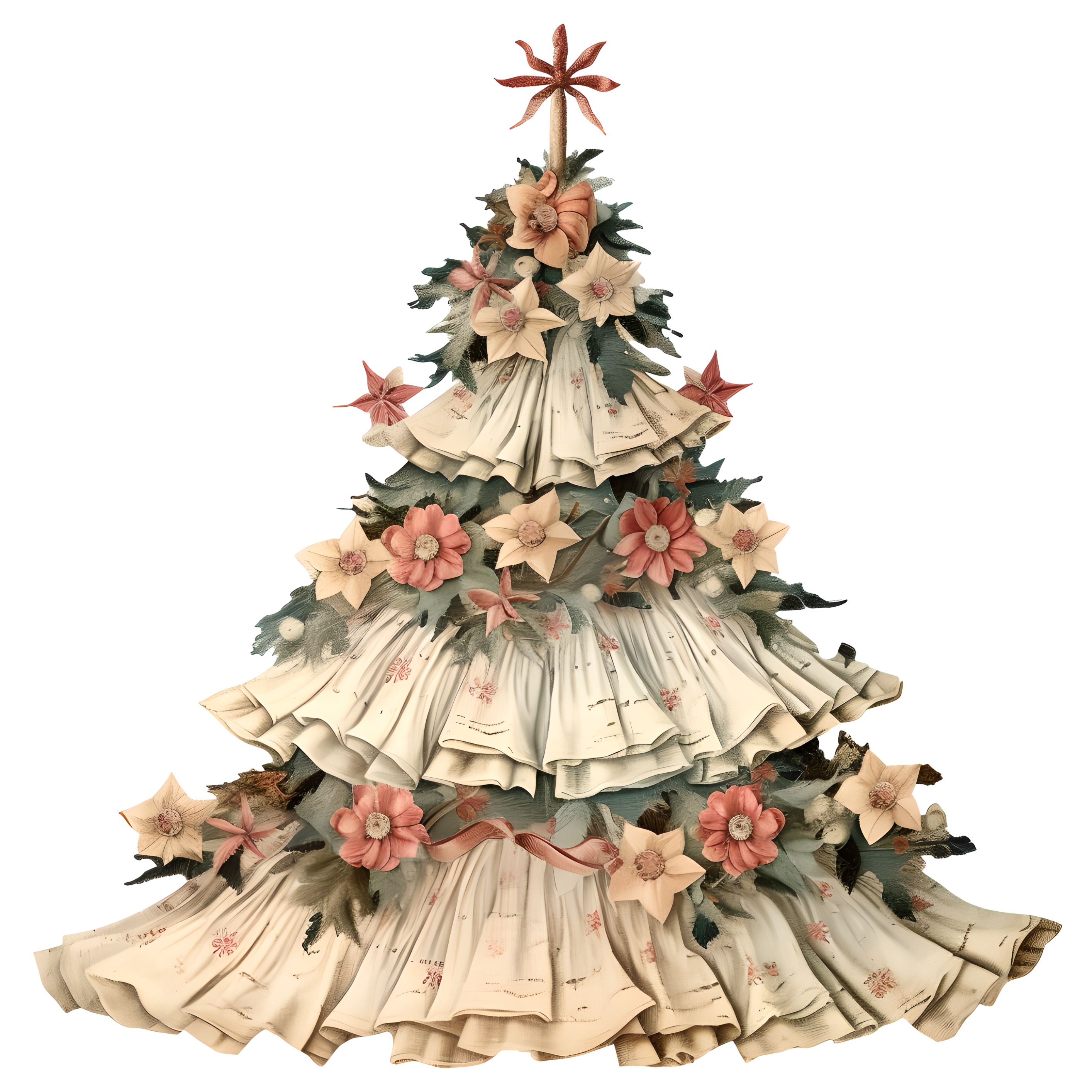 Retro Christmas Tree Commercial Illustration
