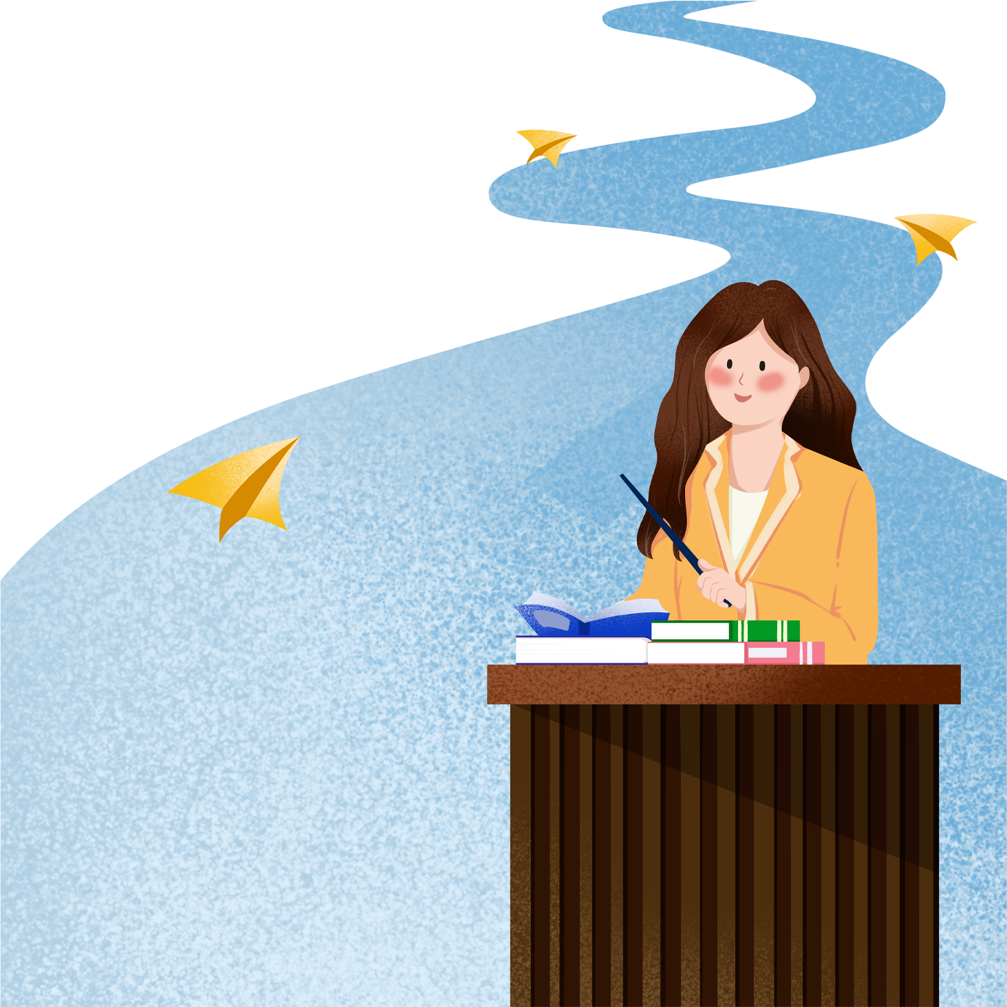 Illustration of a teacher for educational theme lectures