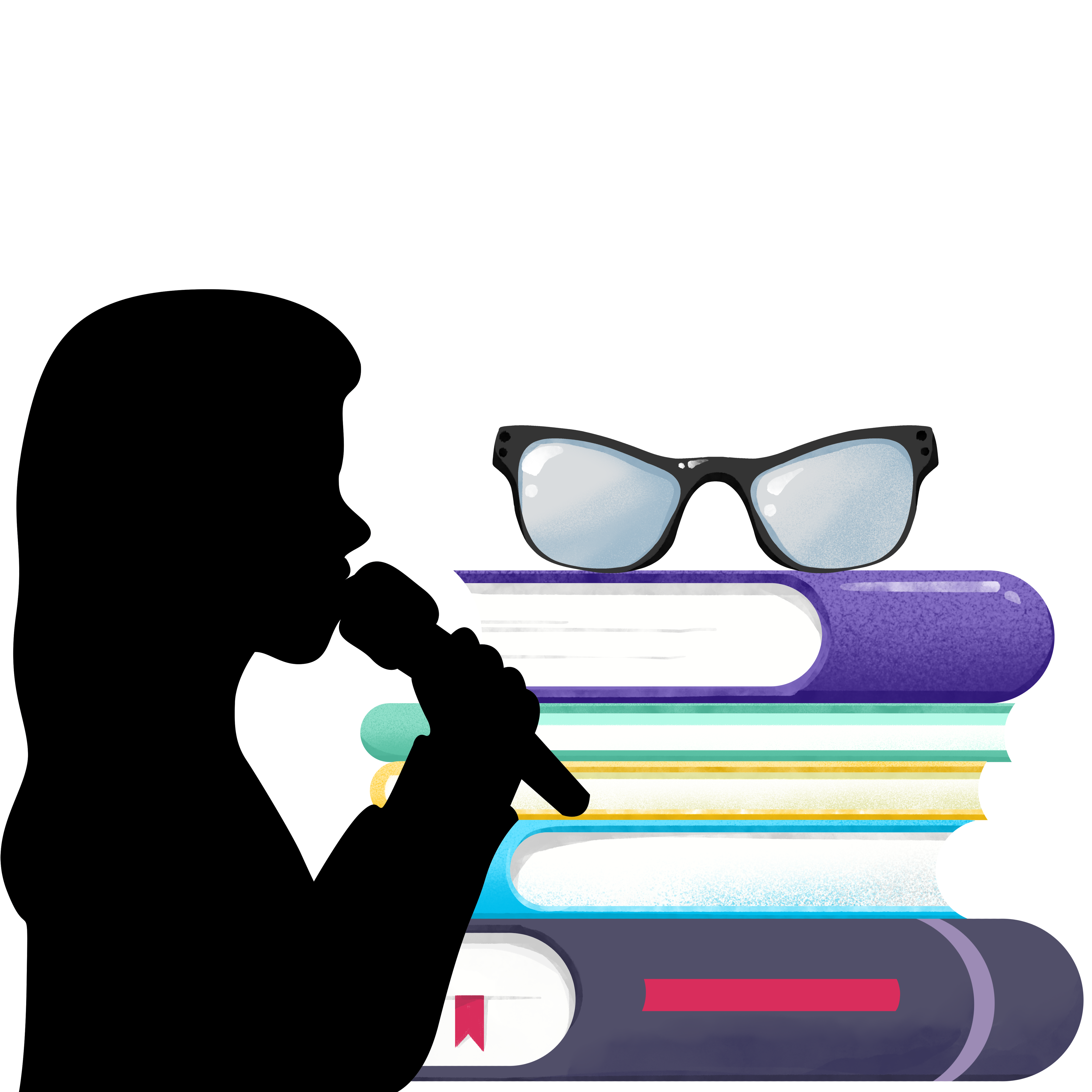 Creative materials for educational theme lecture speakers' silhouettes