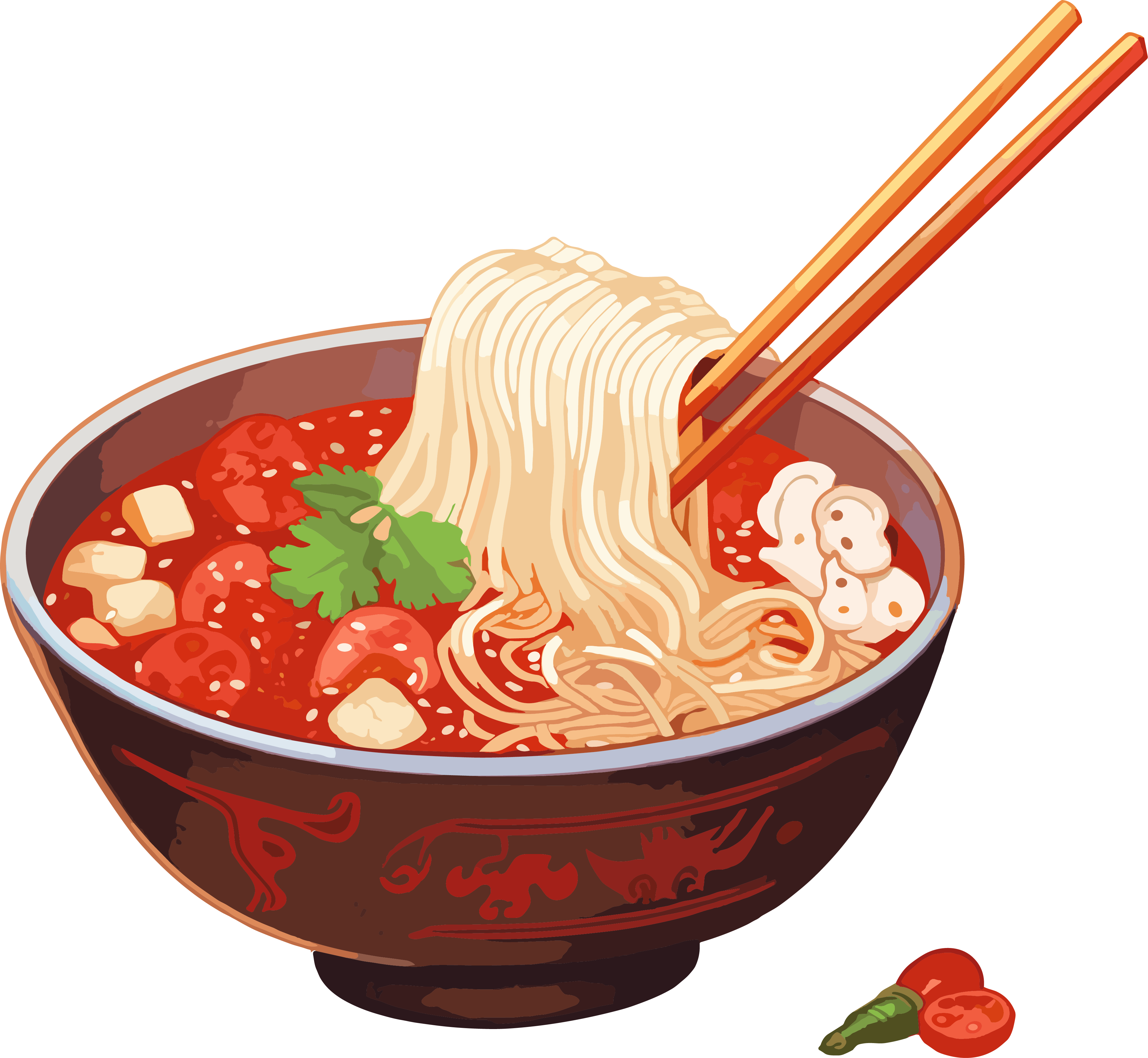 High-definition illustration material of snail noodles