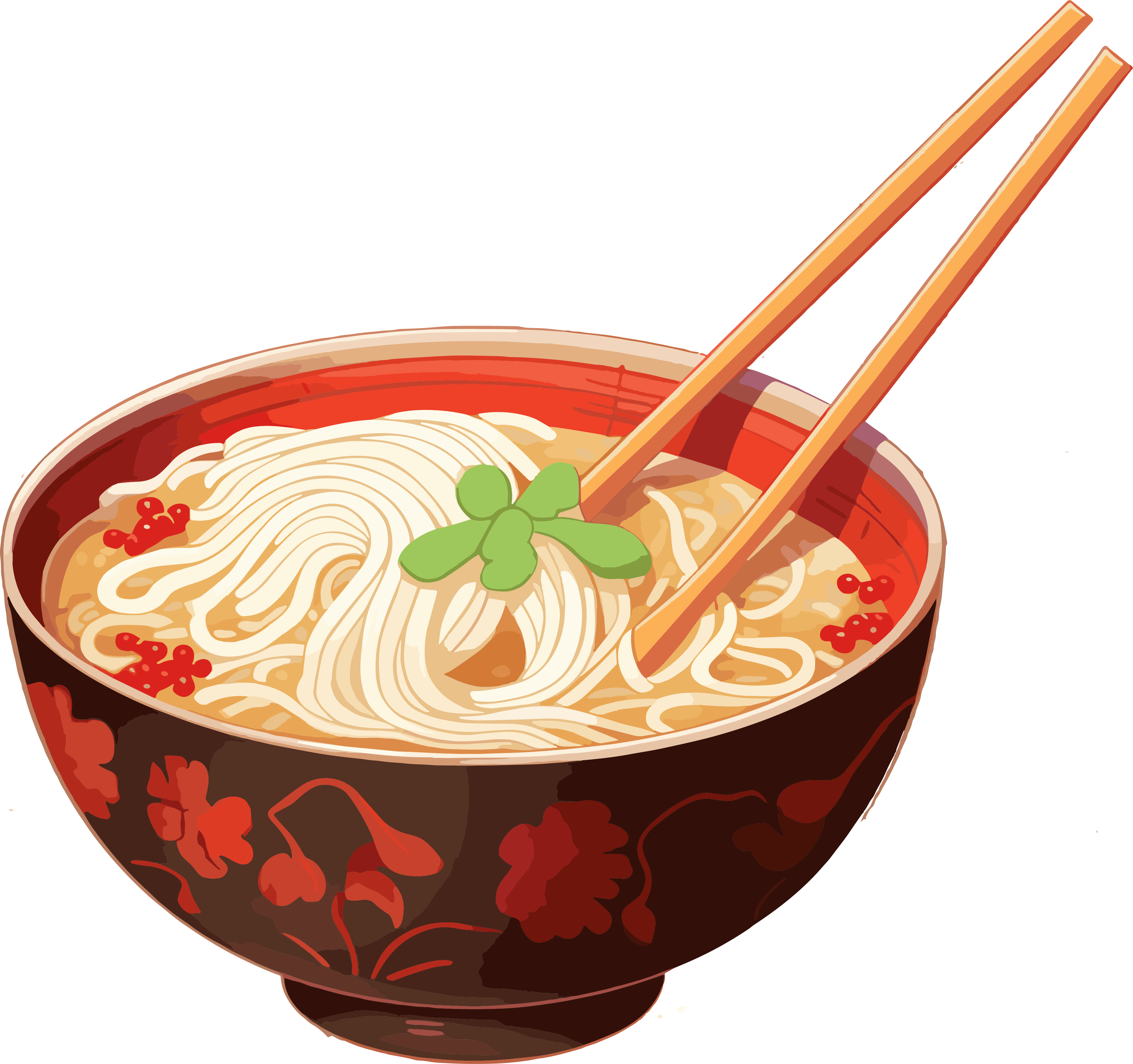Snail noodles commercial illustration
