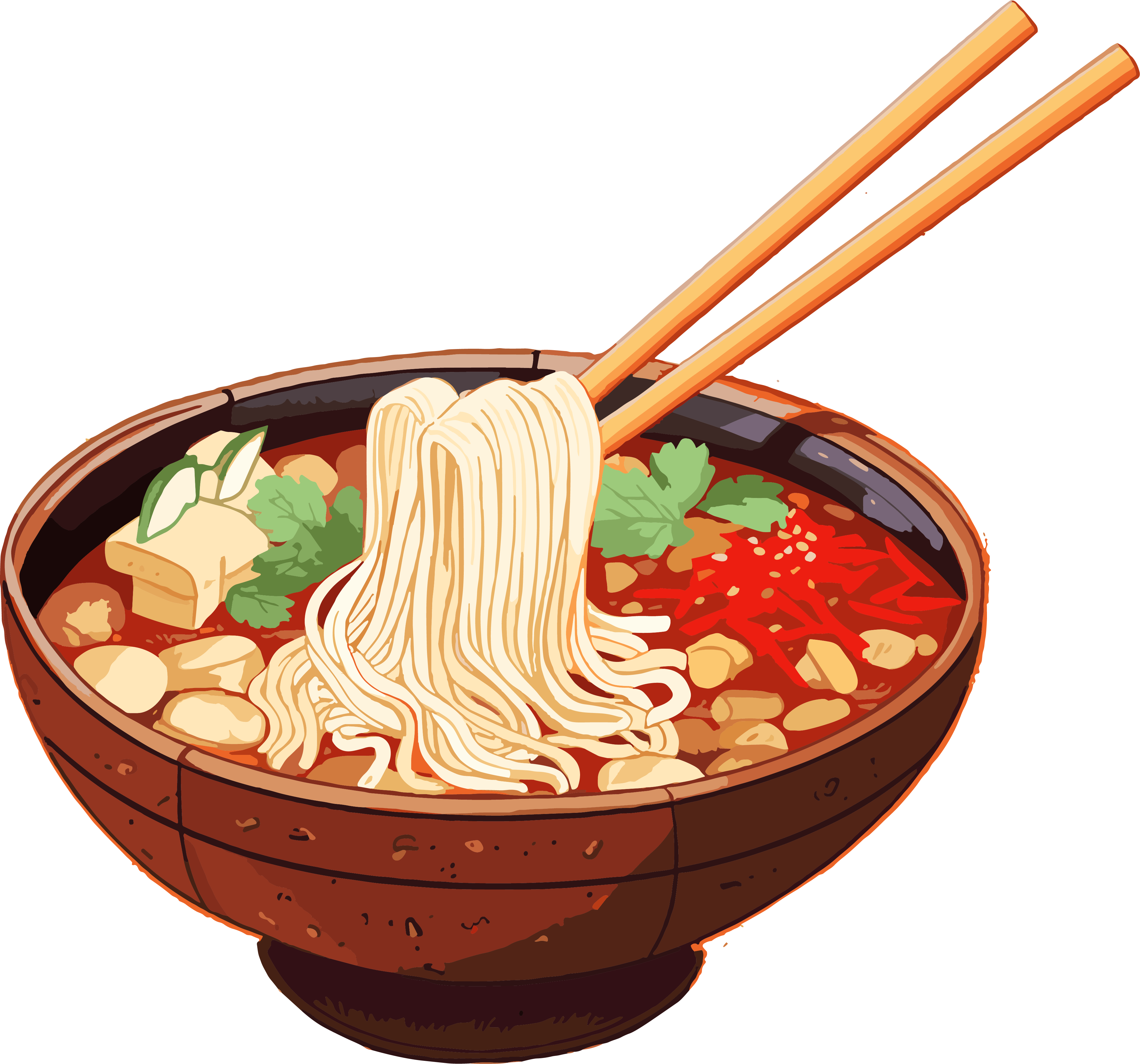 Snail noodle transparent background illustration material