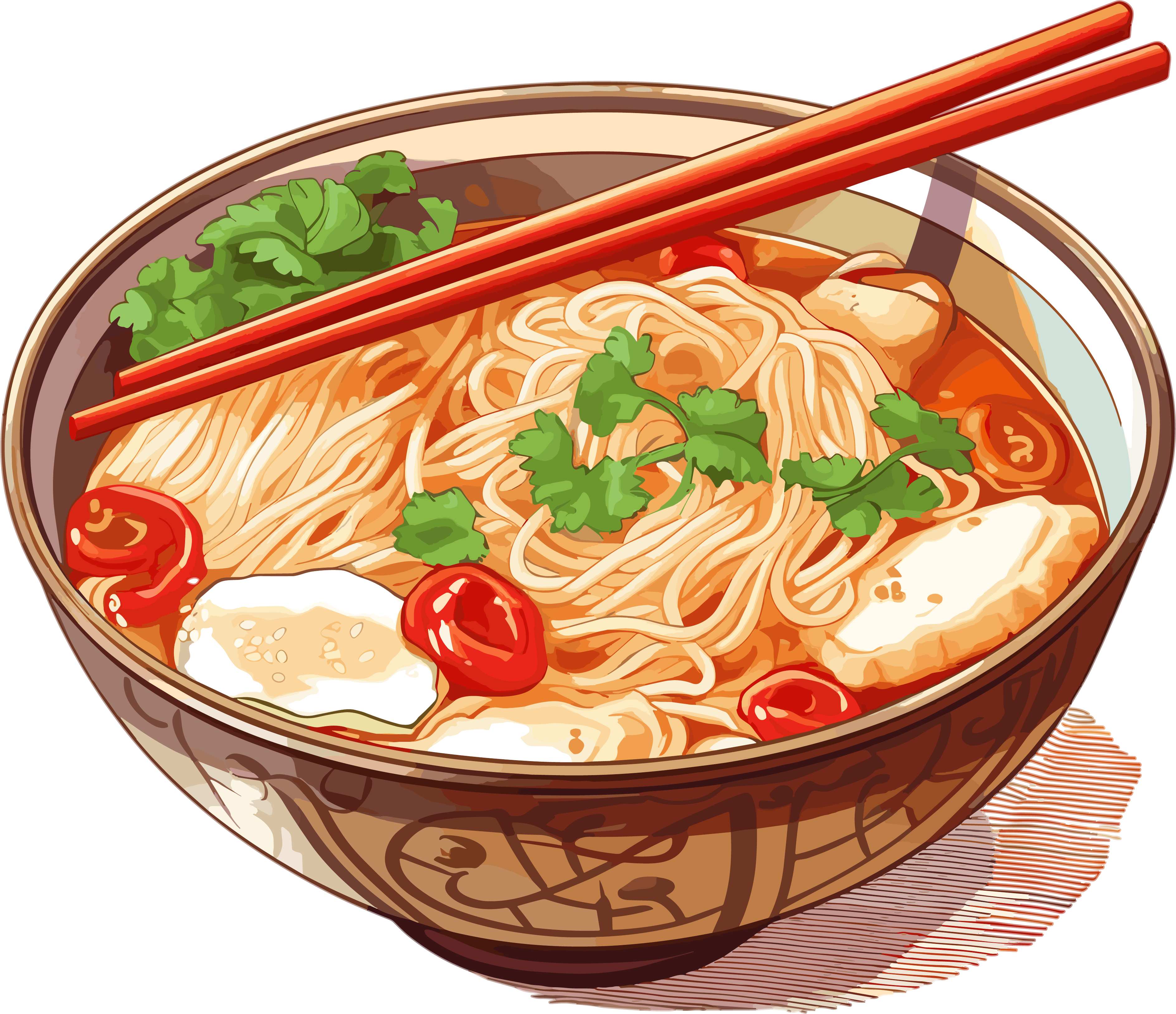 Snail noodle transparent background illustration
