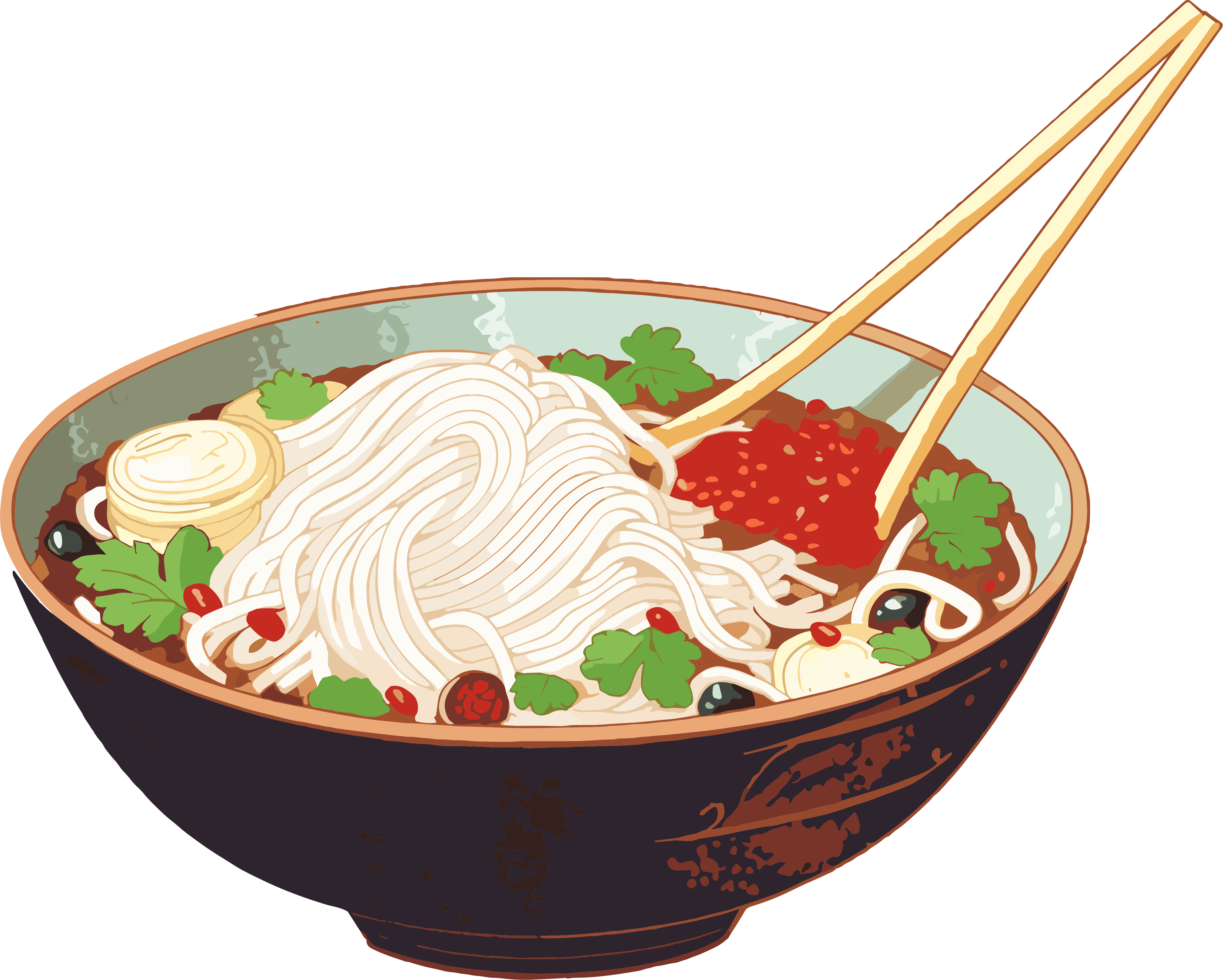 Snail noodle illustration design elements