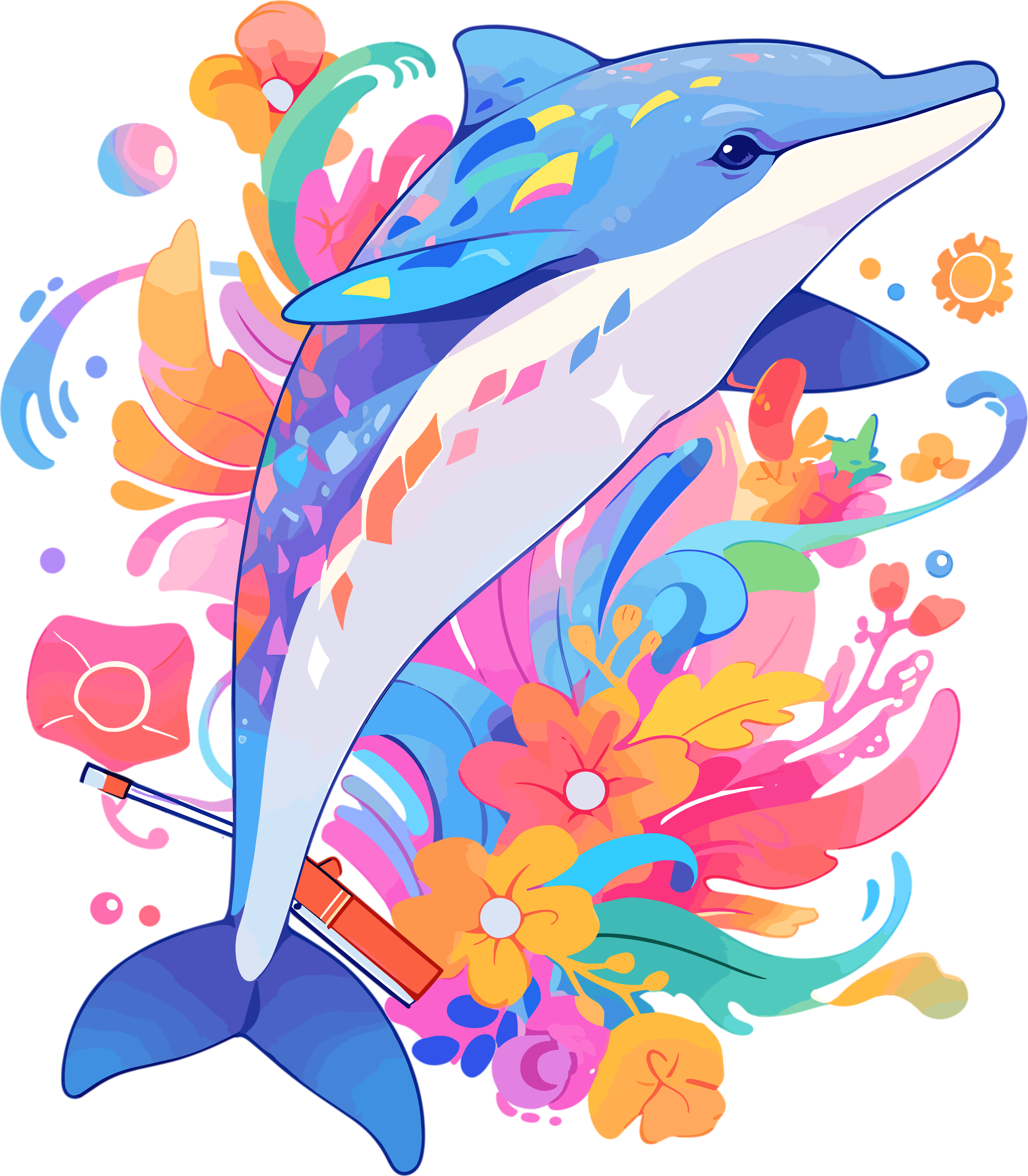 Dolphin illustration design elements