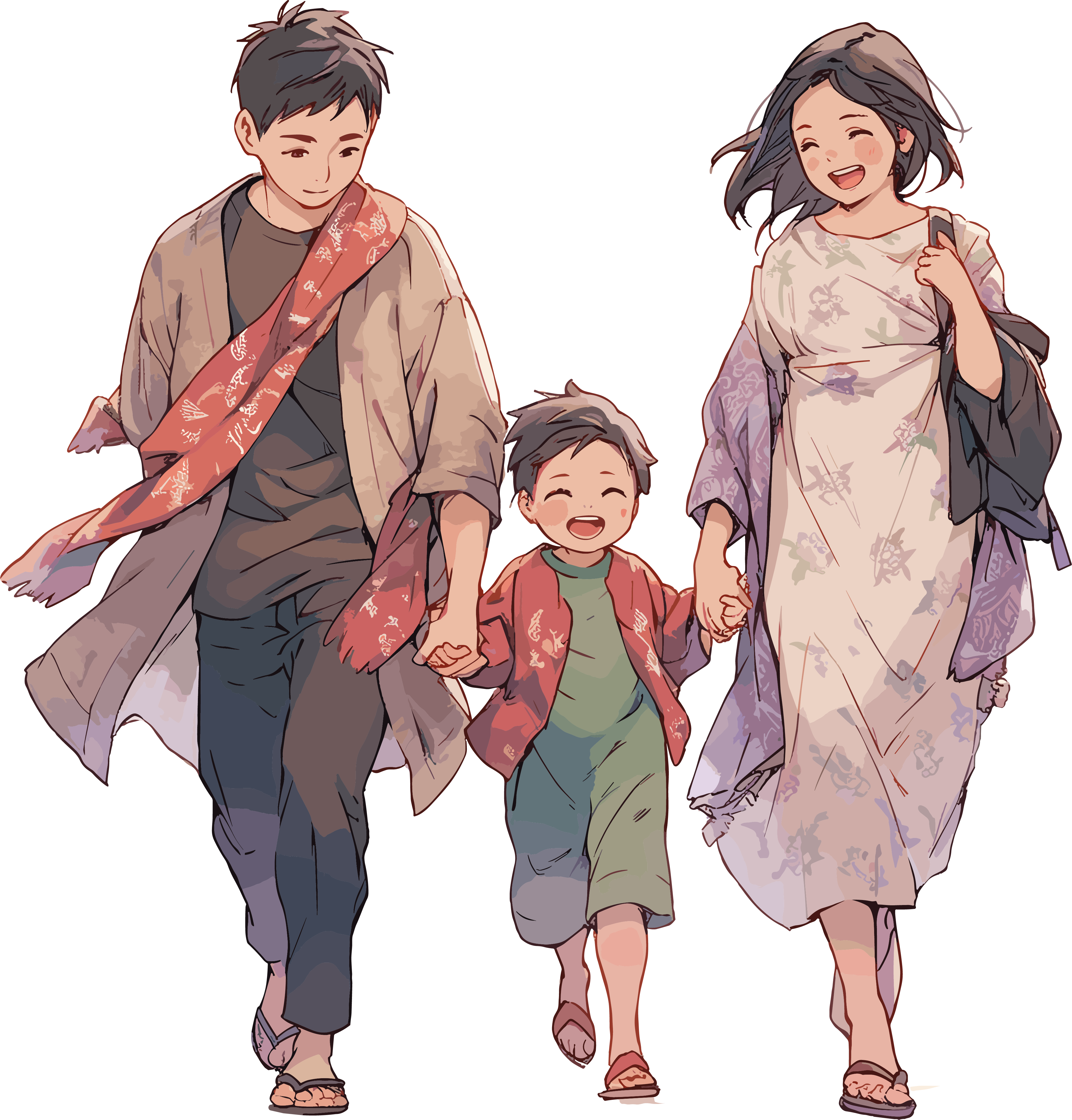 Warm family illustration