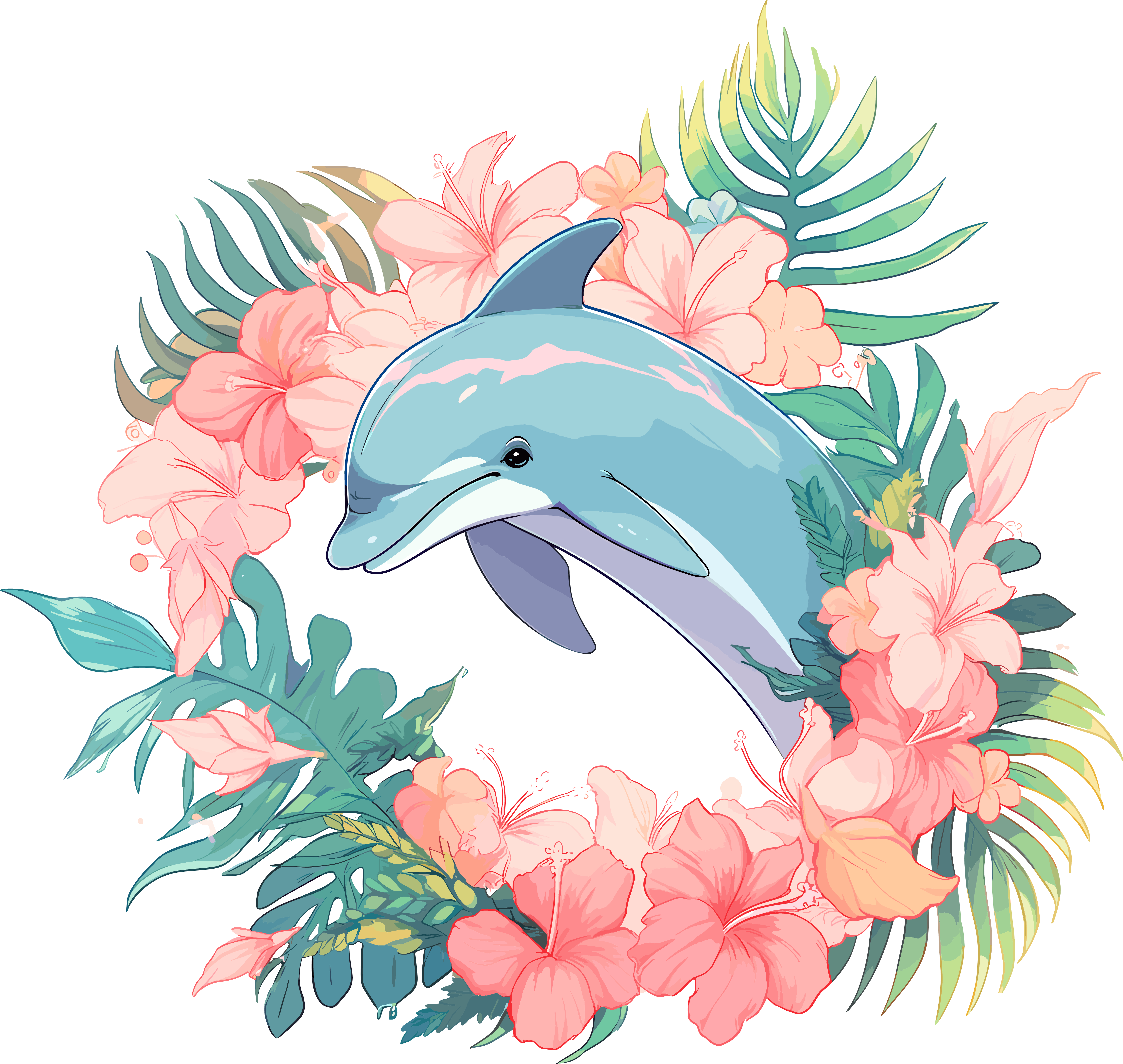 Dolphin Transparent PNG Pattern Design Element