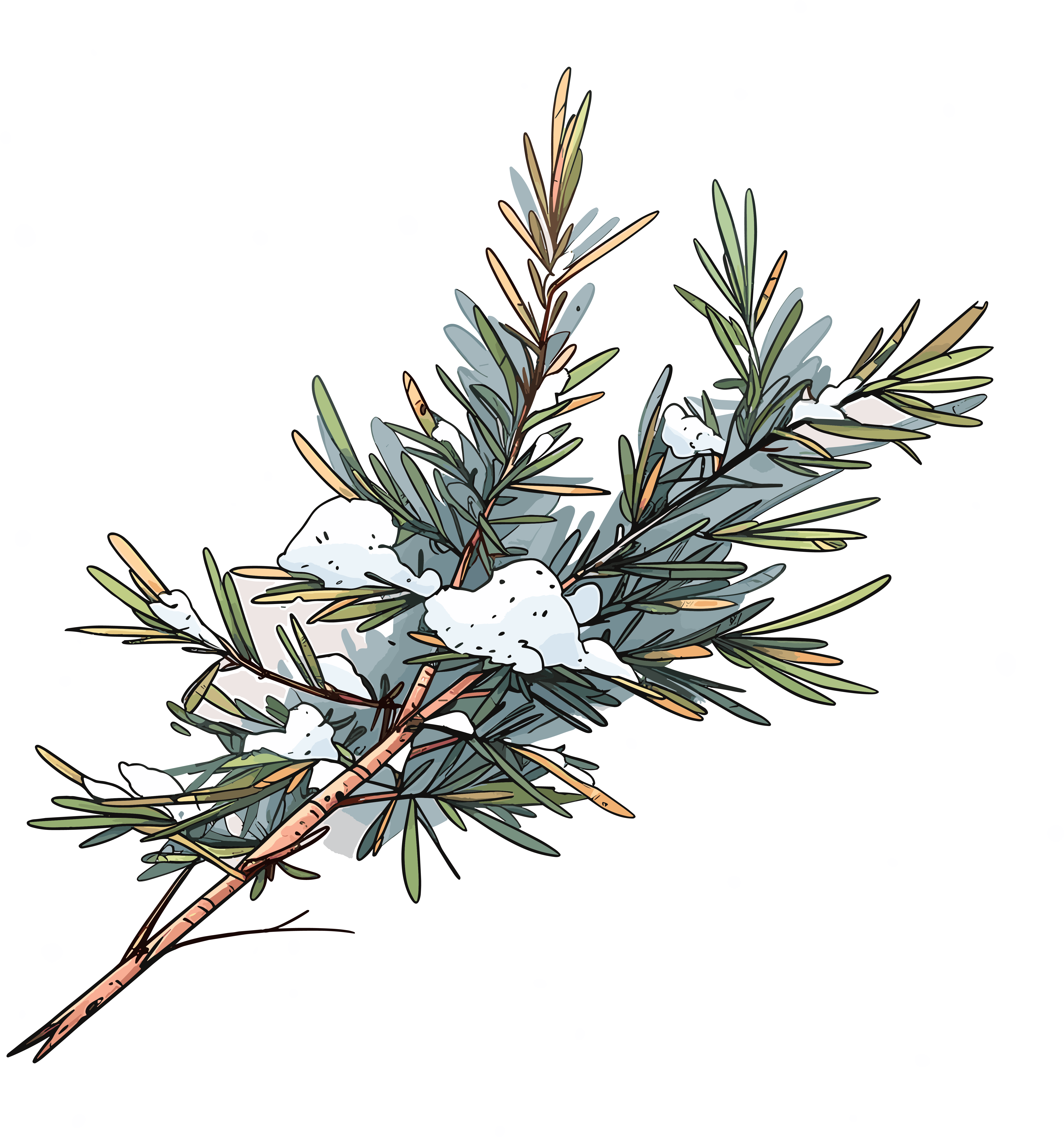 Pine Branches and Snow Commercial Design Elements